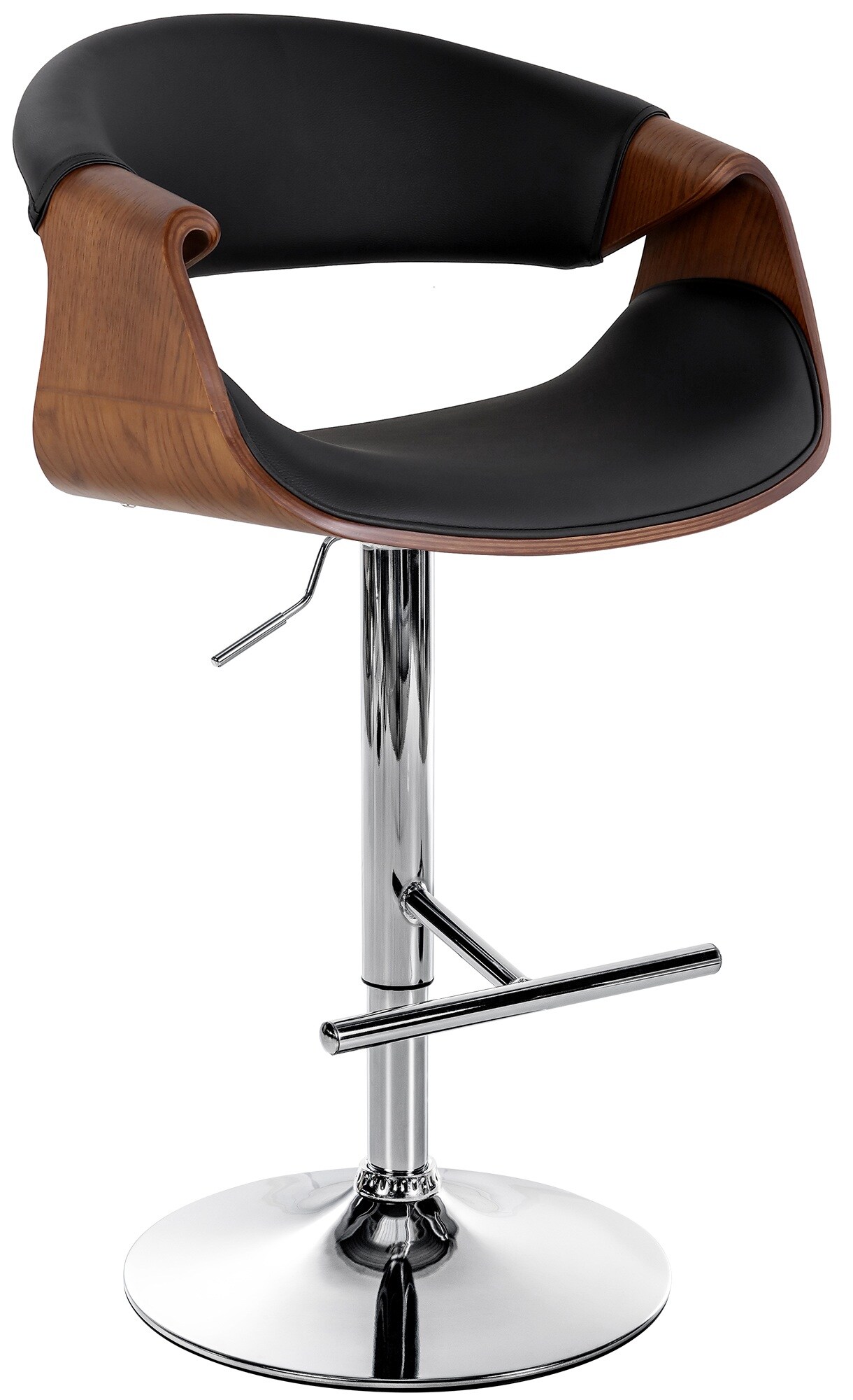 CLP Barhocker Foley Kunstleder I Tresenhocker Mit Lehne Und Armlehne I H&ouml;henverstellbarer Holzsitz, Kunstlederbezug - Bild 1