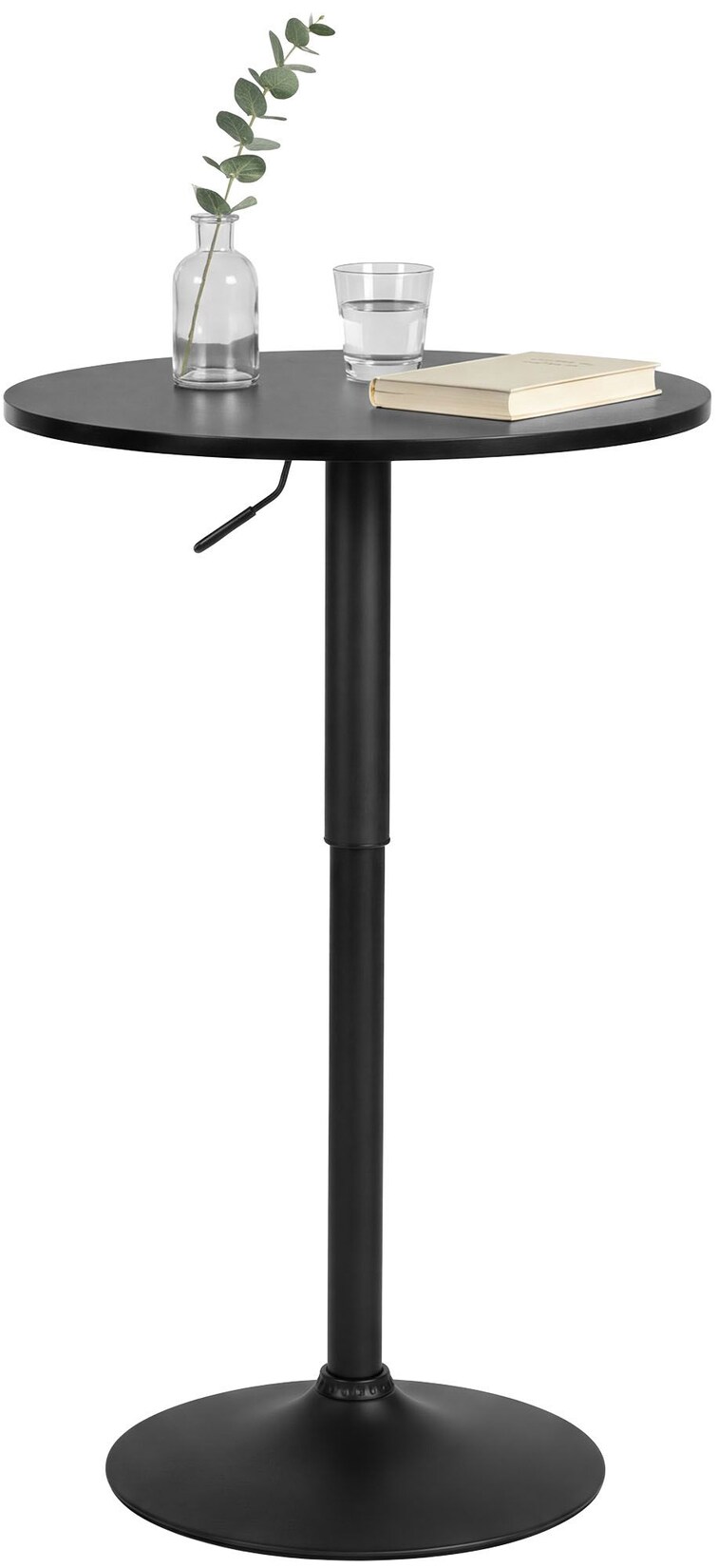 CLP Stehtisch rund 60cm Lamoni, Bartisch stufenlos höhenverstellbar, 360° drehbar, Bistrotisch mit stabilem Metallgestell und Bodenschutz