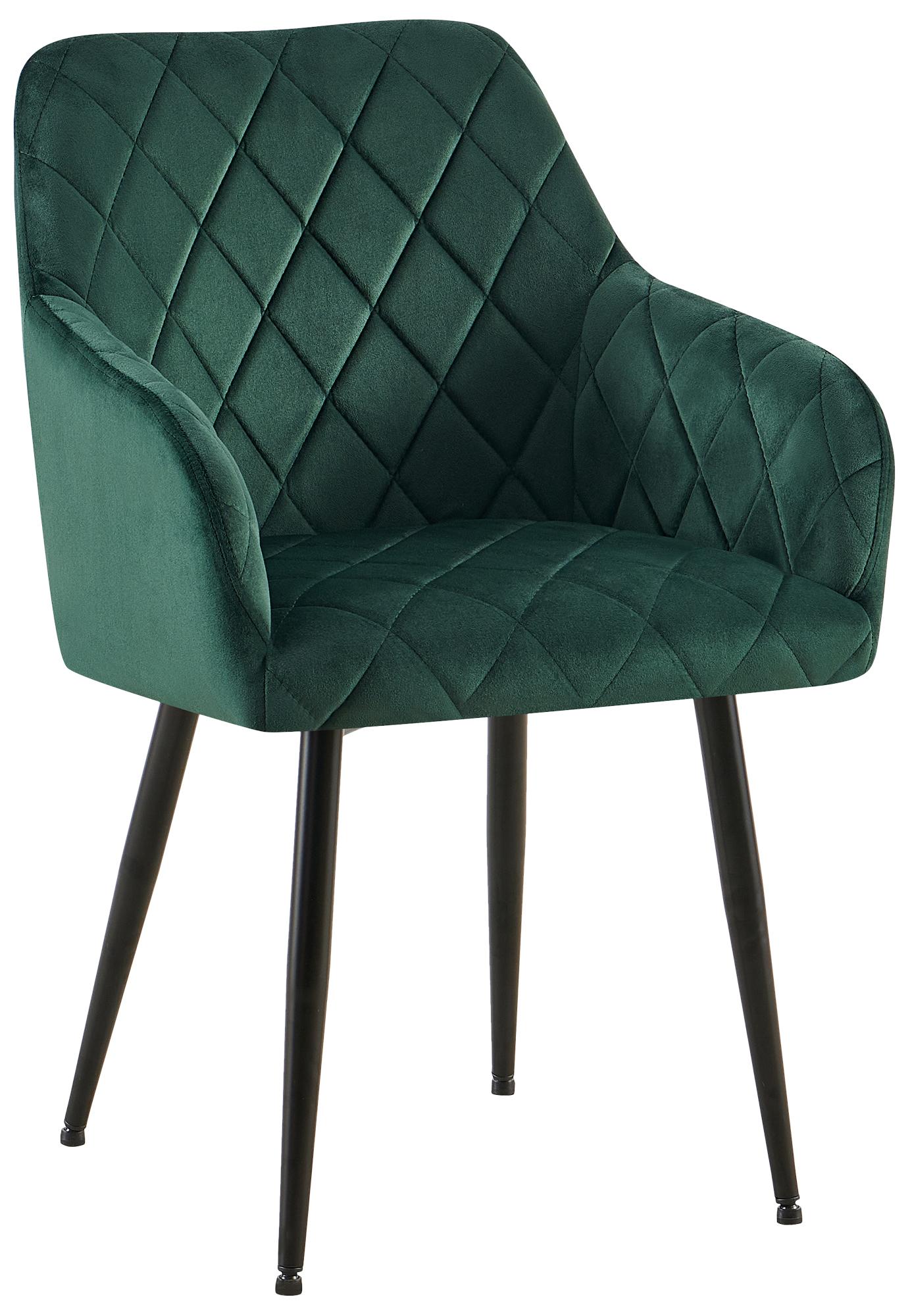 CLP Esszimmerstuhl Monett I Polsterstuhl mit Samtbezug I K&uuml;chenstuhl mit stabilem Metallgestell I bis 150 kg belastbar - Bild 1