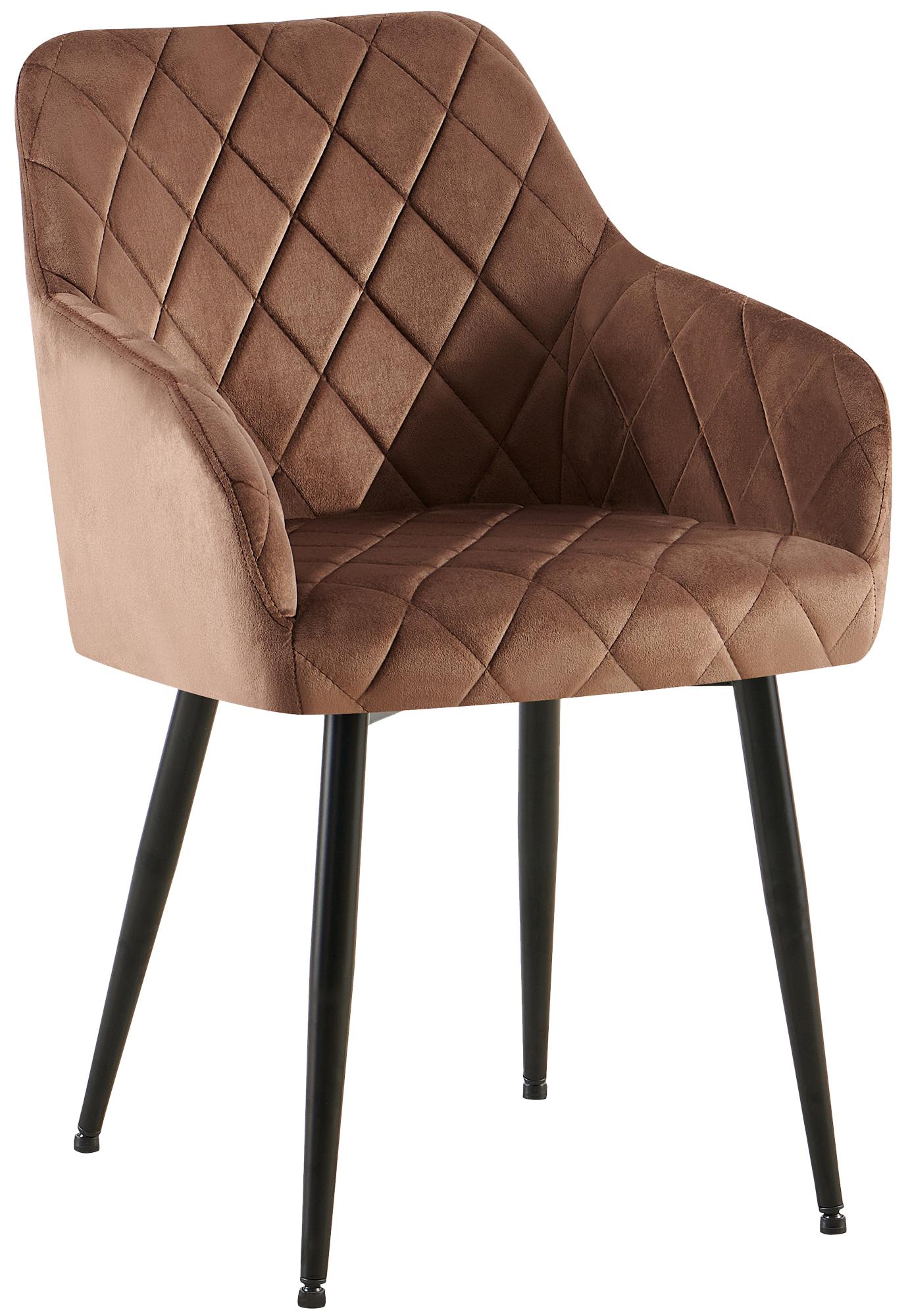 CLP Esszimmerstuhl Monett I Polsterstuhl mit Samtbezug I K&uuml;chenstuhl mit stabilem Metallgestell I bis 150 kg belastbar - Bild 1