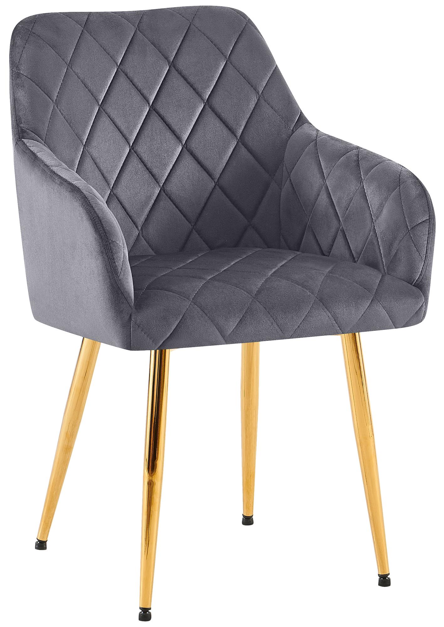 CLP Esszimmerstuhl Monett I Polsterstuhl mit Samtbezug I K&uuml;chenstuhl mit stabilem Metallgestell I bis 150 kg belastbar - Bild 1