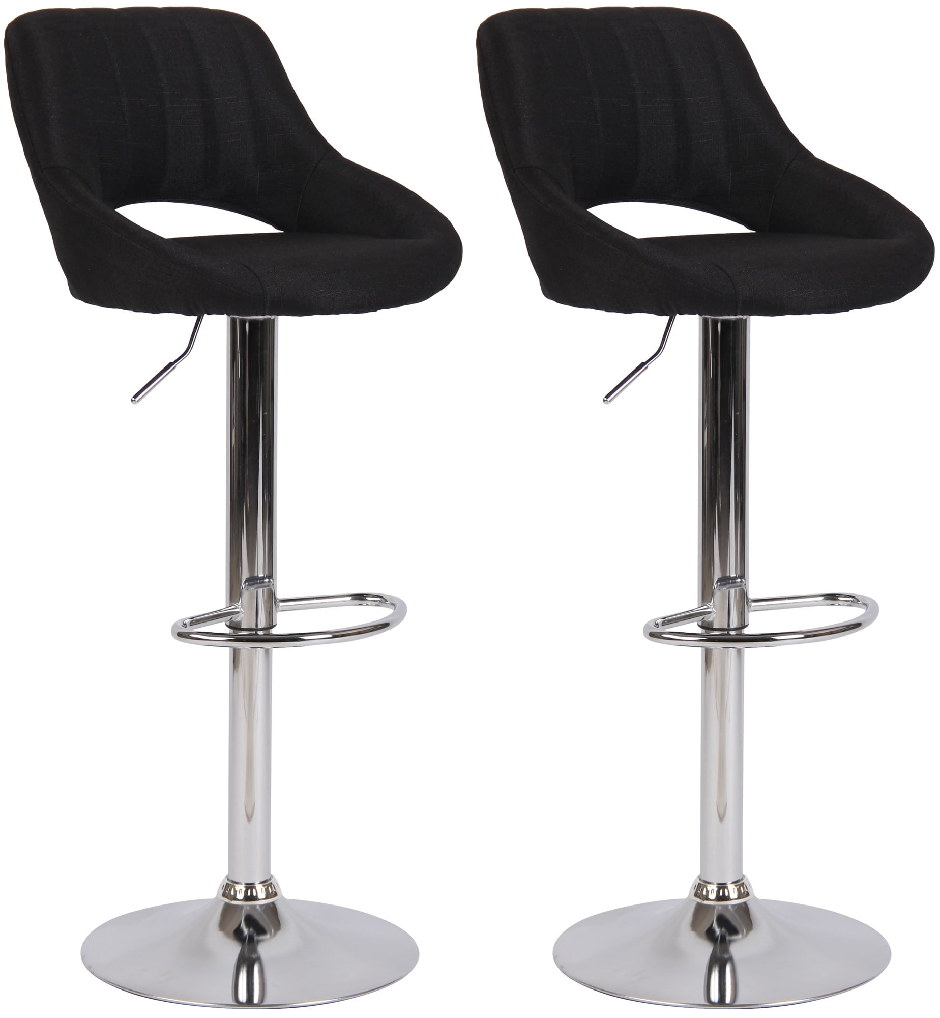 CLP 2er Set Barhocker Milet Mit Stoffbezug I Drehbarer Barstuhl Mit Lehne Und Fu&szlig;st&uuml;tze - Bild 1