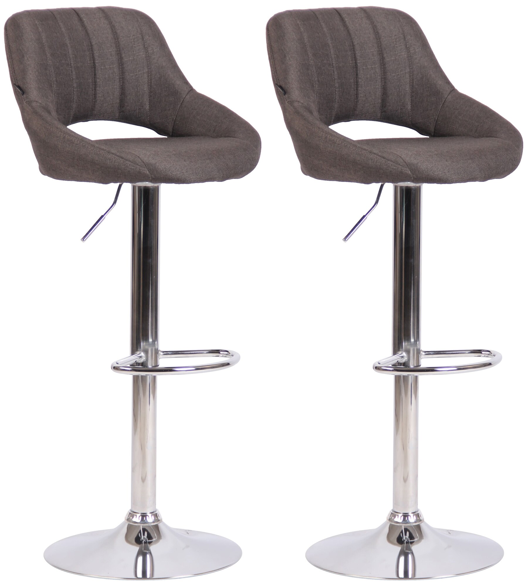 CLP Barhocker 2er Set h&ouml;henverstellbar mit Lehne Milet, Barst&uuml;hle gepolstert Stoffbez&uuml;ge, Tresenst&uuml;hle mit Metallgestellen drehbar - Bild 1