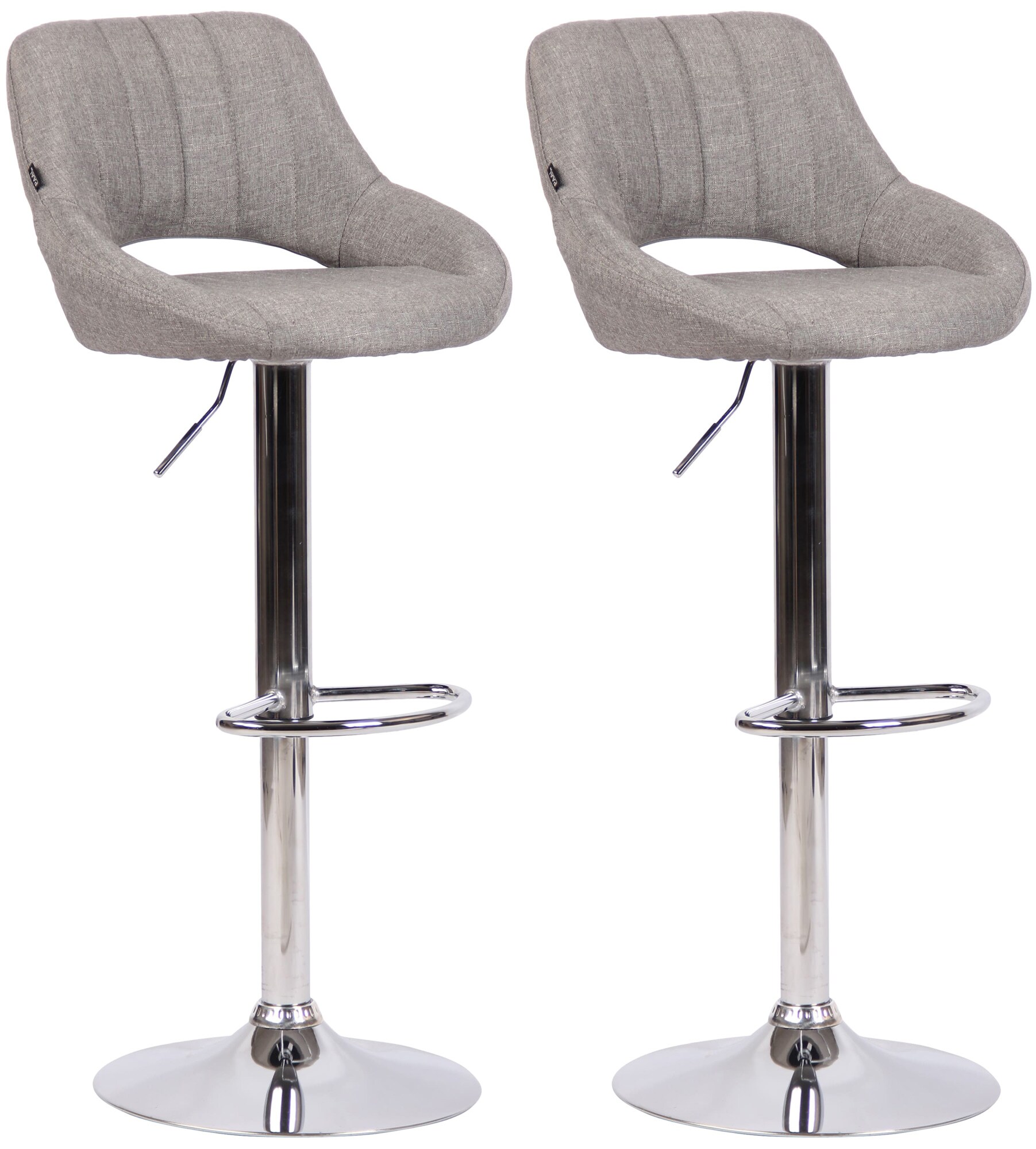 CLP 2er Set Barhocker Milet Mit Stoffbezug I Drehbarer Barstuhl Mit Lehne Und Fu&szlig;st&uuml;tze - Bild 1