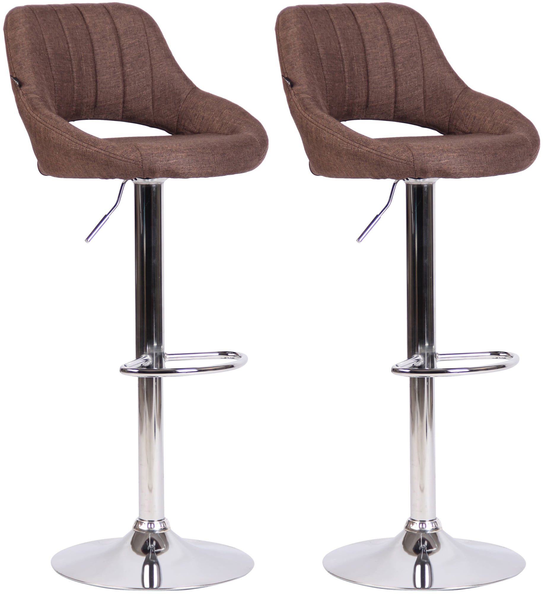 CLP 2er Set Barhocker Milet Mit Stoffbezug I Drehbarer Barstuhl Mit Lehne Und Fu&szlig;st&uuml;tze - Bild 1