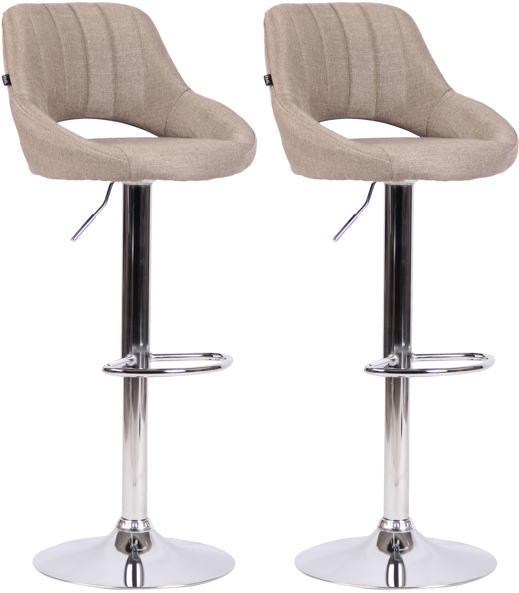 CLP 2er Set Barhocker Milet Mit Stoffbezug I Drehbarer Barstuhl Mit Lehne Und Fu&szlig;st&uuml;tze - Bild 1