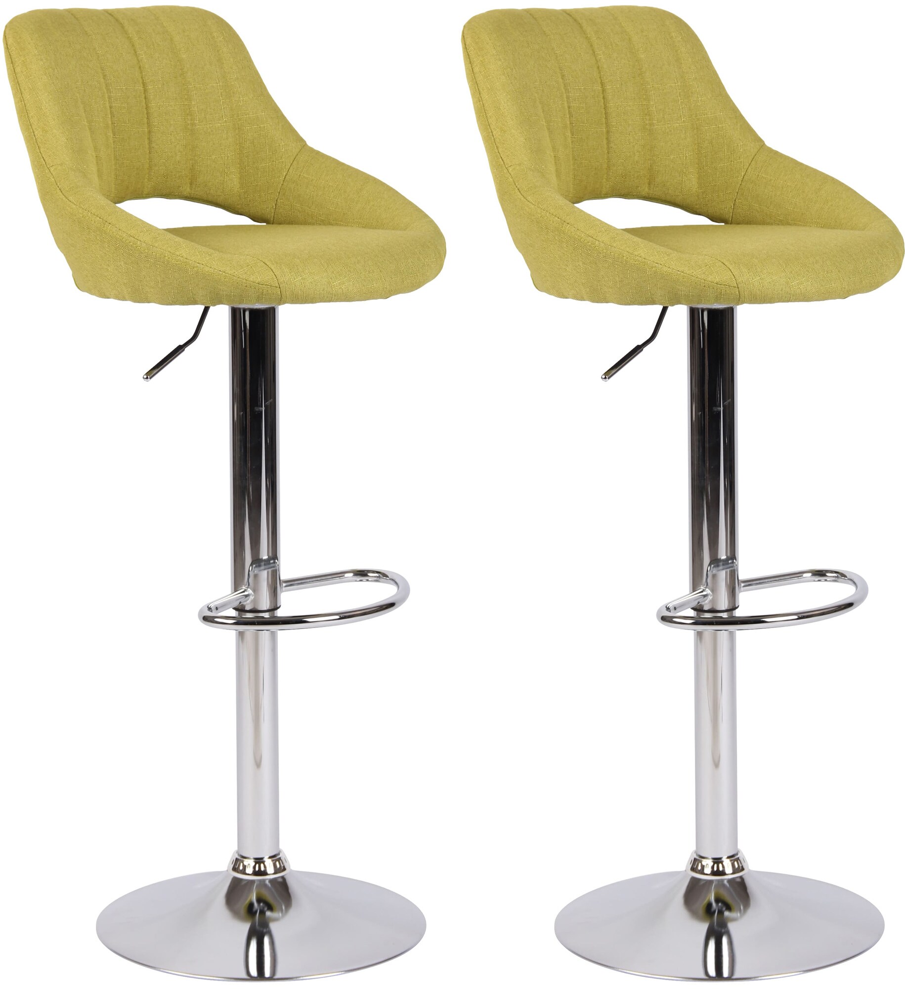 CLP 2er Set Barhocker Milet Mit Stoffbezug I Drehbarer Barstuhl Mit Lehne Und Fu&szlig;st&uuml;tze - Bild 1