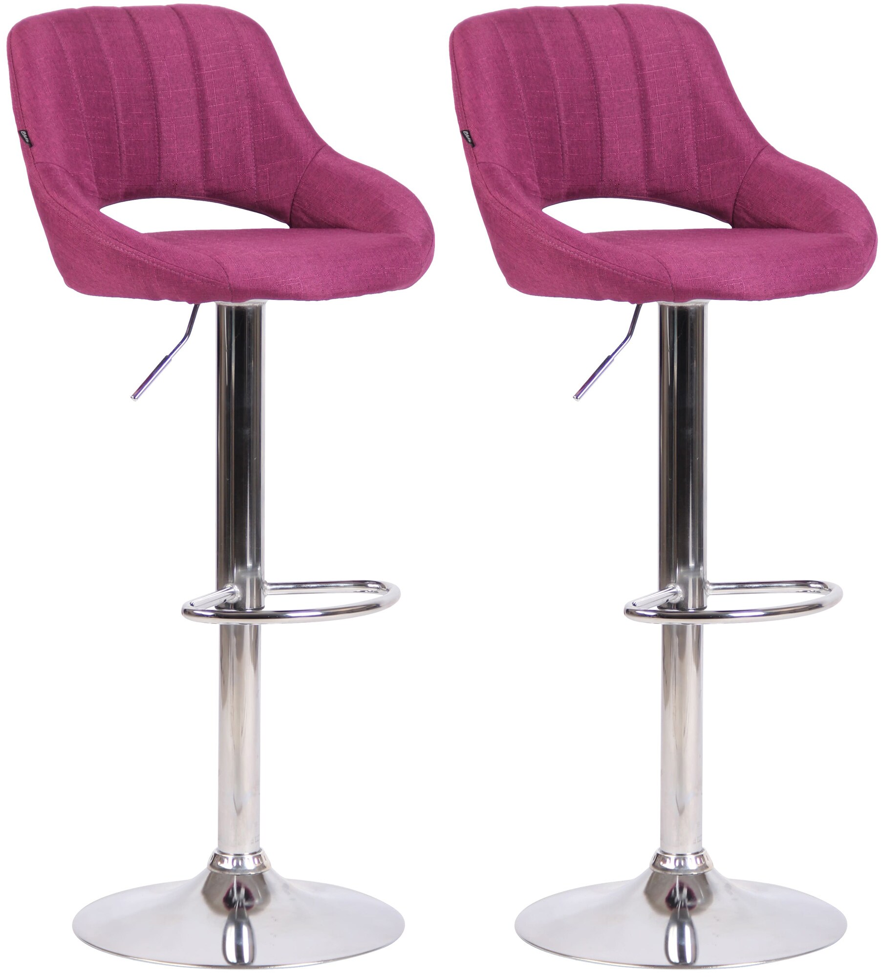 CLP Barhocker 2er Set h&ouml;henverstellbar mit Lehne Milet, Barst&uuml;hle gepolstert Stoffbez&uuml;ge, Tresenst&uuml;hle mit Metallgestellen drehbar - Bild 1