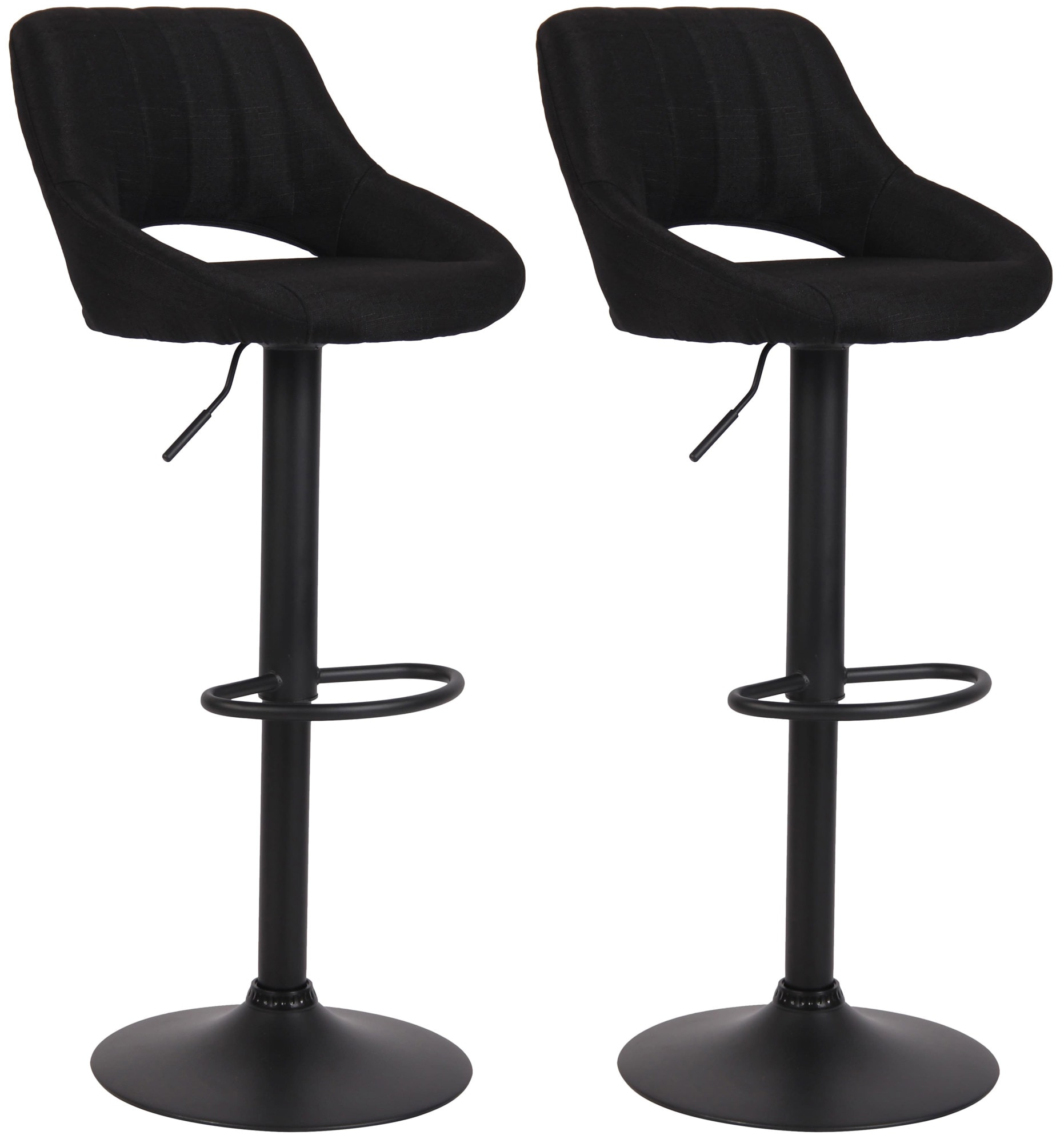 CLP Barhocker 2er Set h&ouml;henverstellbar mit Lehne Milet, Barst&uuml;hle gepolstert Stoffbez&uuml;ge, Tresenst&uuml;hle mit Metallgestellen drehbar - Bild 1