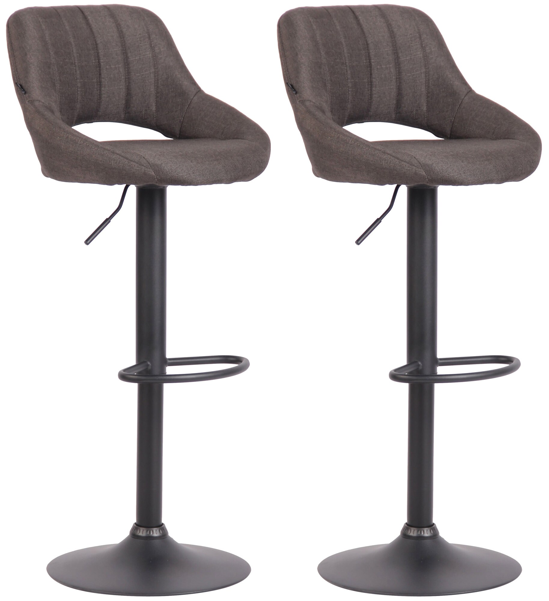 CLP 2er Set Barhocker Milet Mit Stoffbezug I Drehbarer Barstuhl Mit Lehne Und Fu&szlig;st&uuml;tze - Bild 1