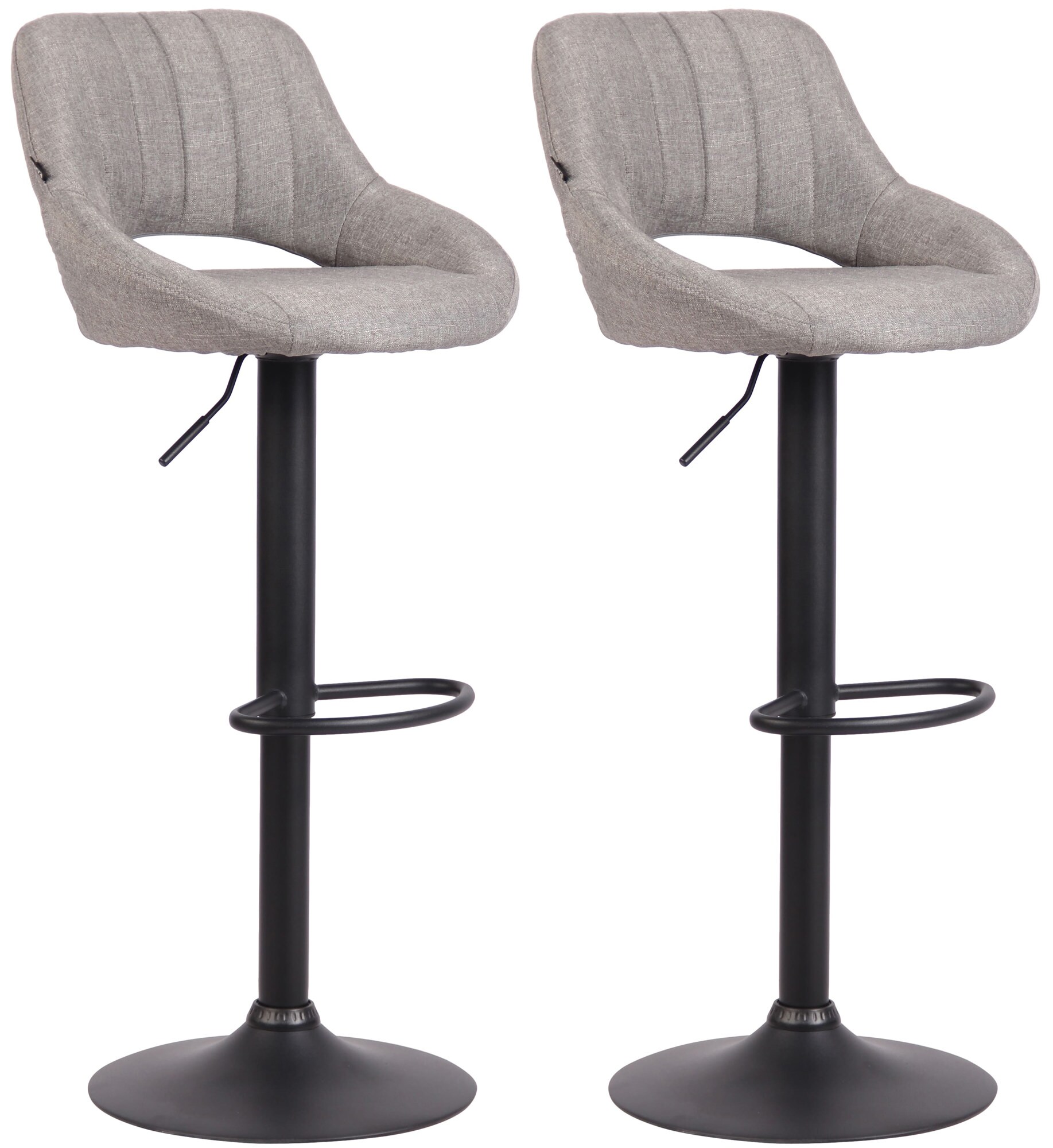 CLP 2er Set Barhocker Milet Mit Stoffbezug I Drehbarer Barstuhl Mit Lehne Und Fu&szlig;st&uuml;tze - Bild 1