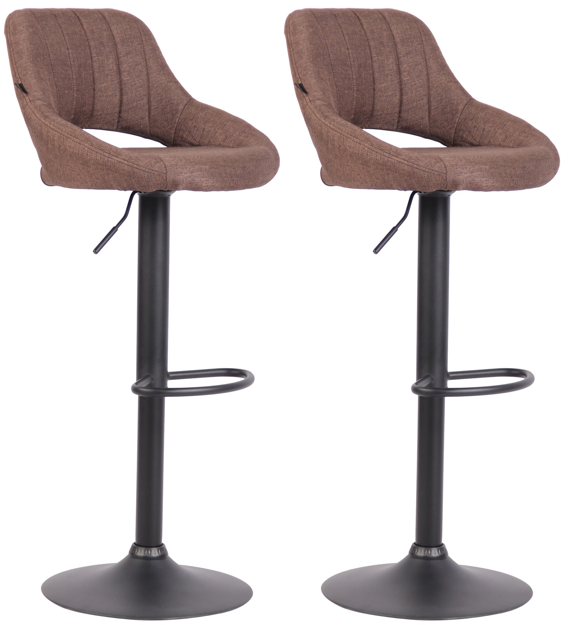 CLP 2er Set Barhocker Milet Mit Stoffbezug I Drehbarer Barstuhl Mit Lehne Und Fu&szlig;st&uuml;tze - Bild 1