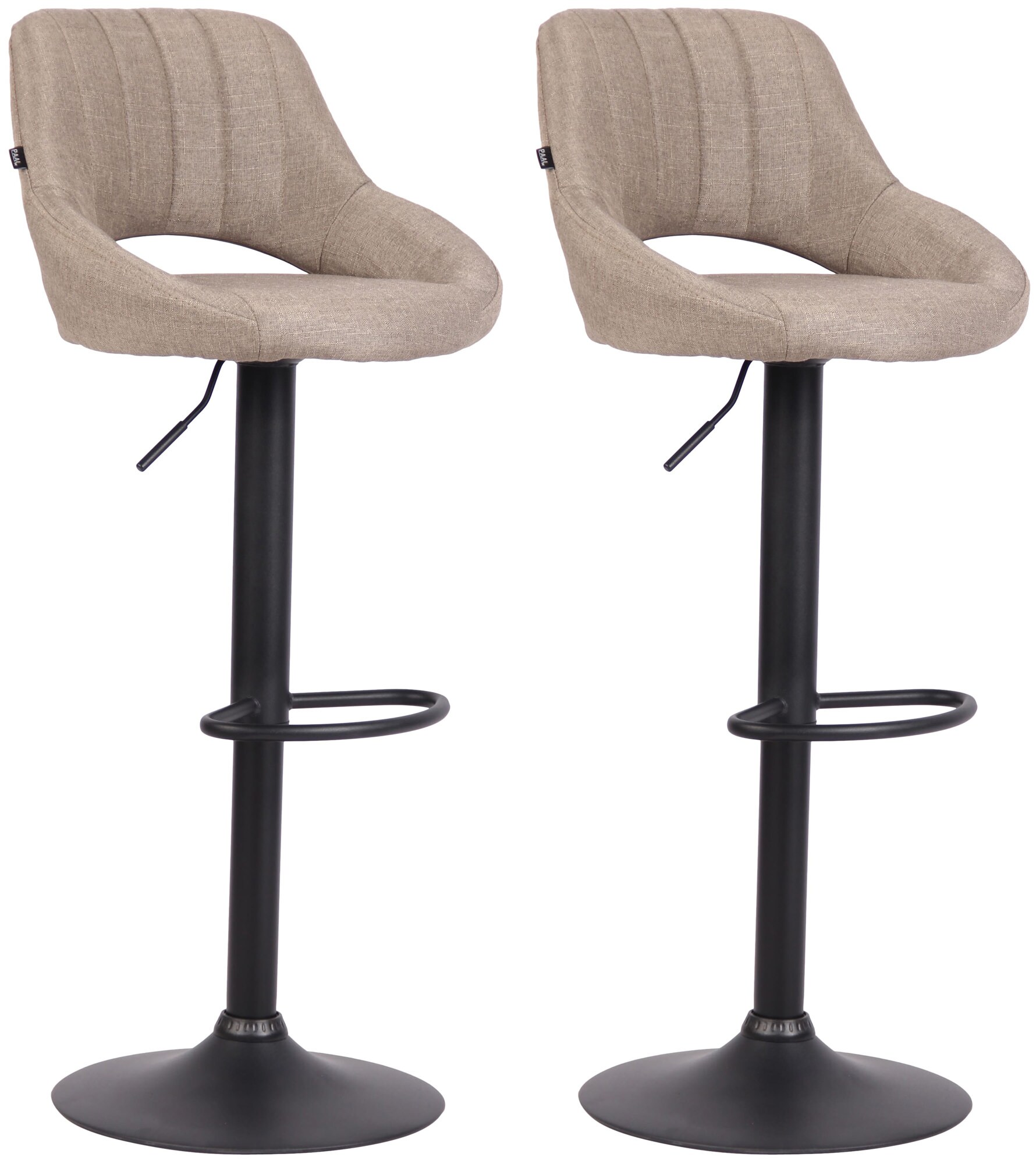 CLP 2er Set Barhocker Milet Mit Stoffbezug I Drehbarer Barstuhl Mit Lehne Und Fu&szlig;st&uuml;tze - Bild 1