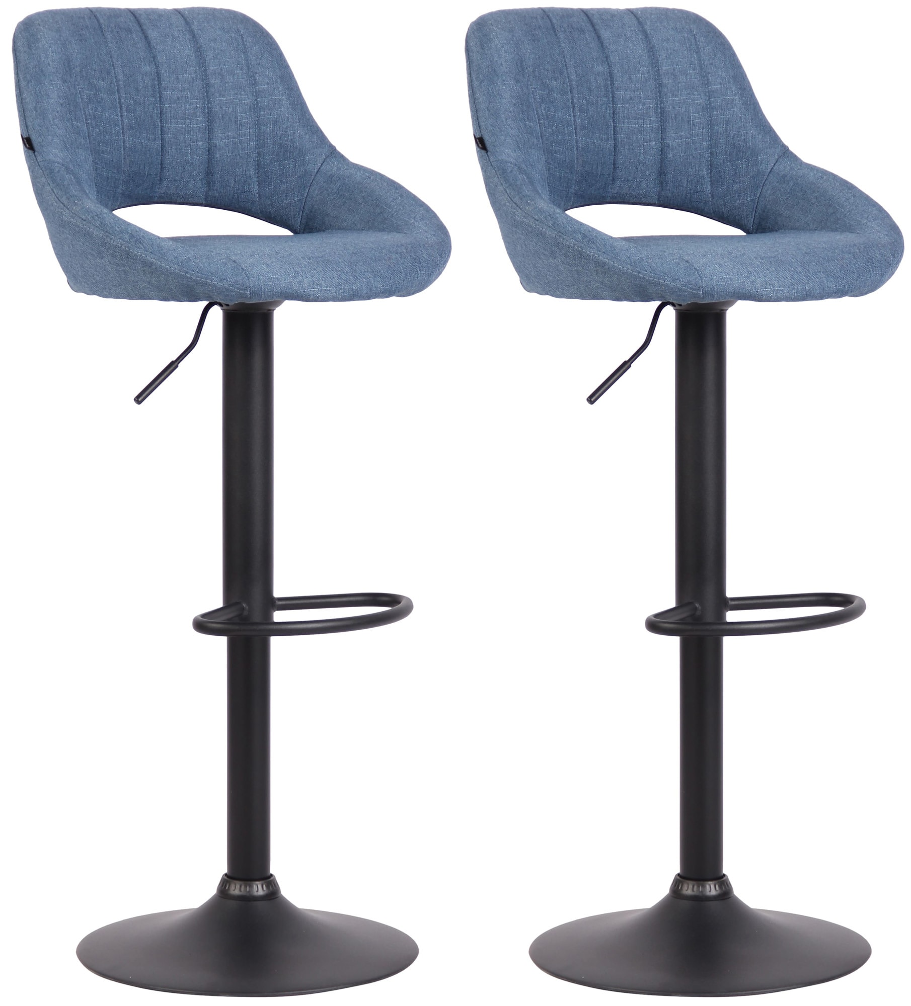 CLP 2er Set Barhocker Milet Mit Stoffbezug I Drehbarer Barstuhl Mit Lehne Und Fu&szlig;st&uuml;tze - Bild 1