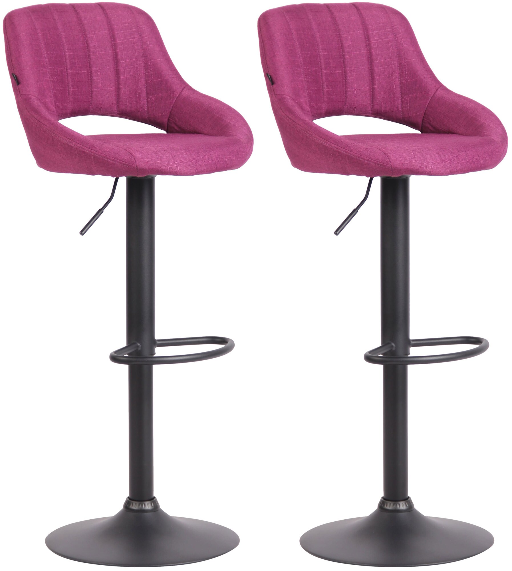 CLP 2er Set Barhocker Milet Mit Stoffbezug I Drehbarer Barstuhl Mit Lehne Und Fu&szlig;st&uuml;tze - Bild 1