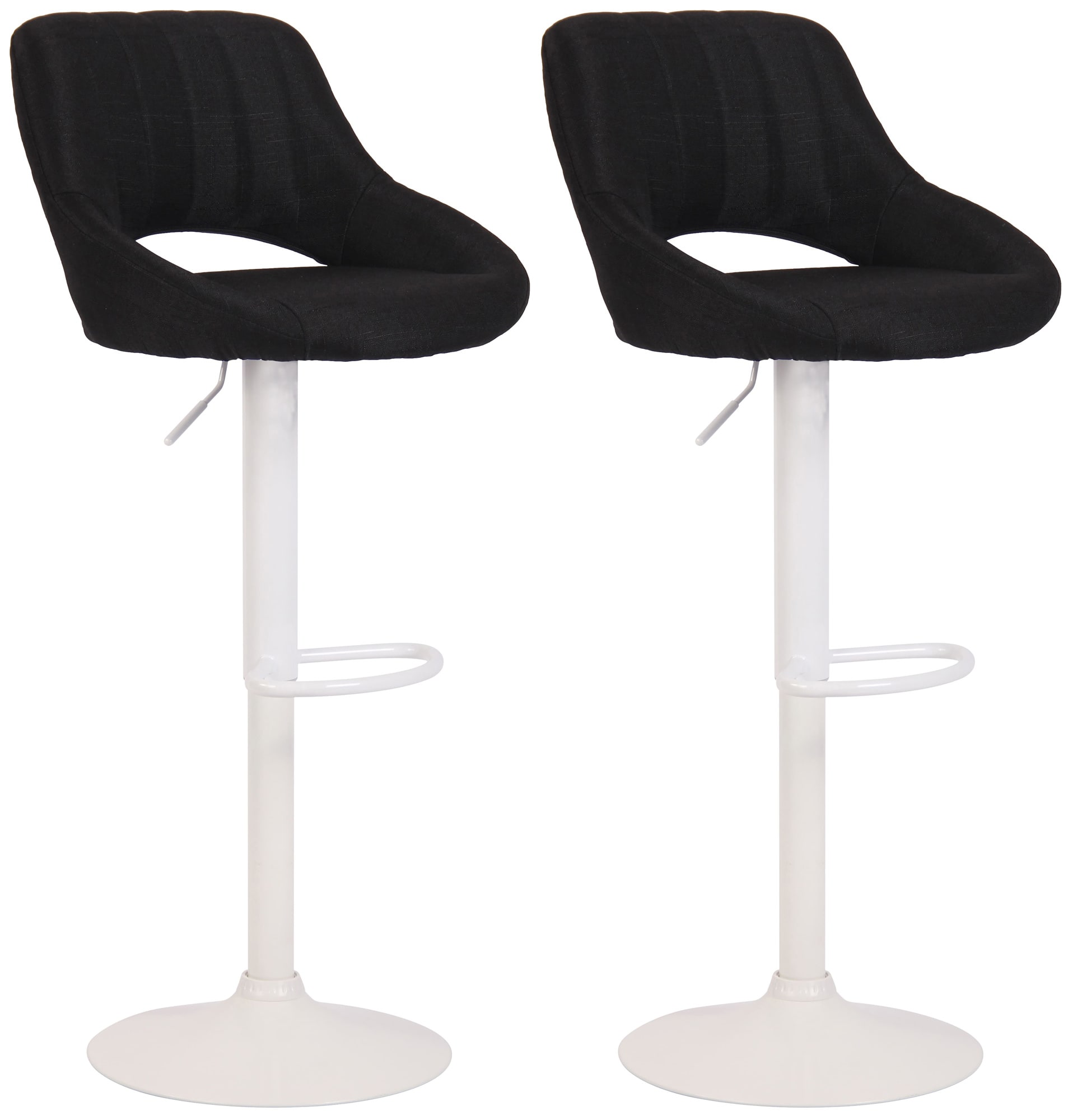 CLP Barhocker 2er Set h&ouml;henverstellbar mit Lehne Milet, Barst&uuml;hle gepolstert Stoffbez&uuml;ge, Tresenst&uuml;hle mit Metallgestellen drehbar - Bild 1