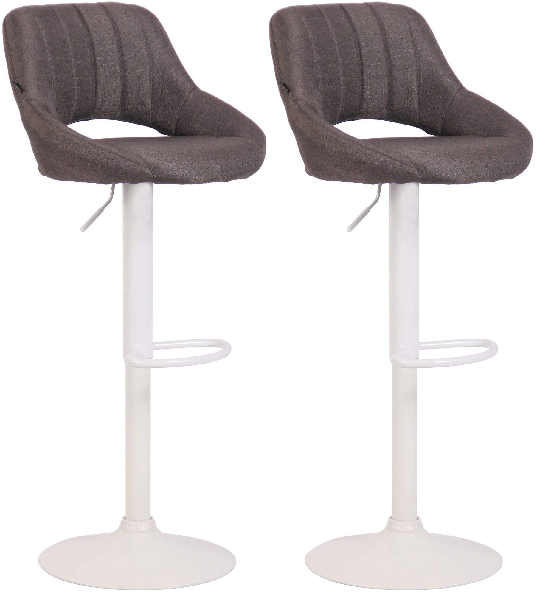 CLP 2er Set Barhocker Milet Mit Stoffbezug I Drehbarer Barstuhl Mit Lehne Und Fu&szlig;st&uuml;tze - Bild 1