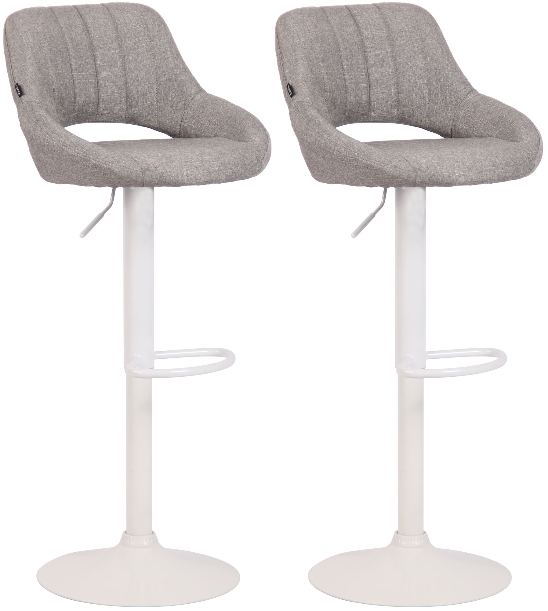 CLP 2er Set Barhocker Milet Mit Stoffbezug I Drehbarer Barstuhl Mit Lehne Und Fu&szlig;st&uuml;tze - Bild 1