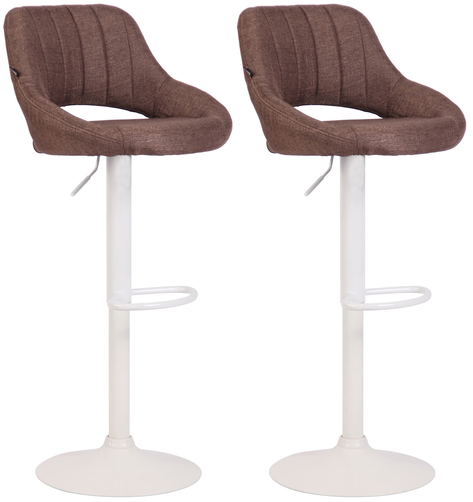 CLP Barhocker 2er Set h&ouml;henverstellbar mit Lehne Milet, Barst&uuml;hle gepolstert Stoffbez&uuml;ge, Tresenst&uuml;hle mit Metallgestellen drehbar - Bild 1