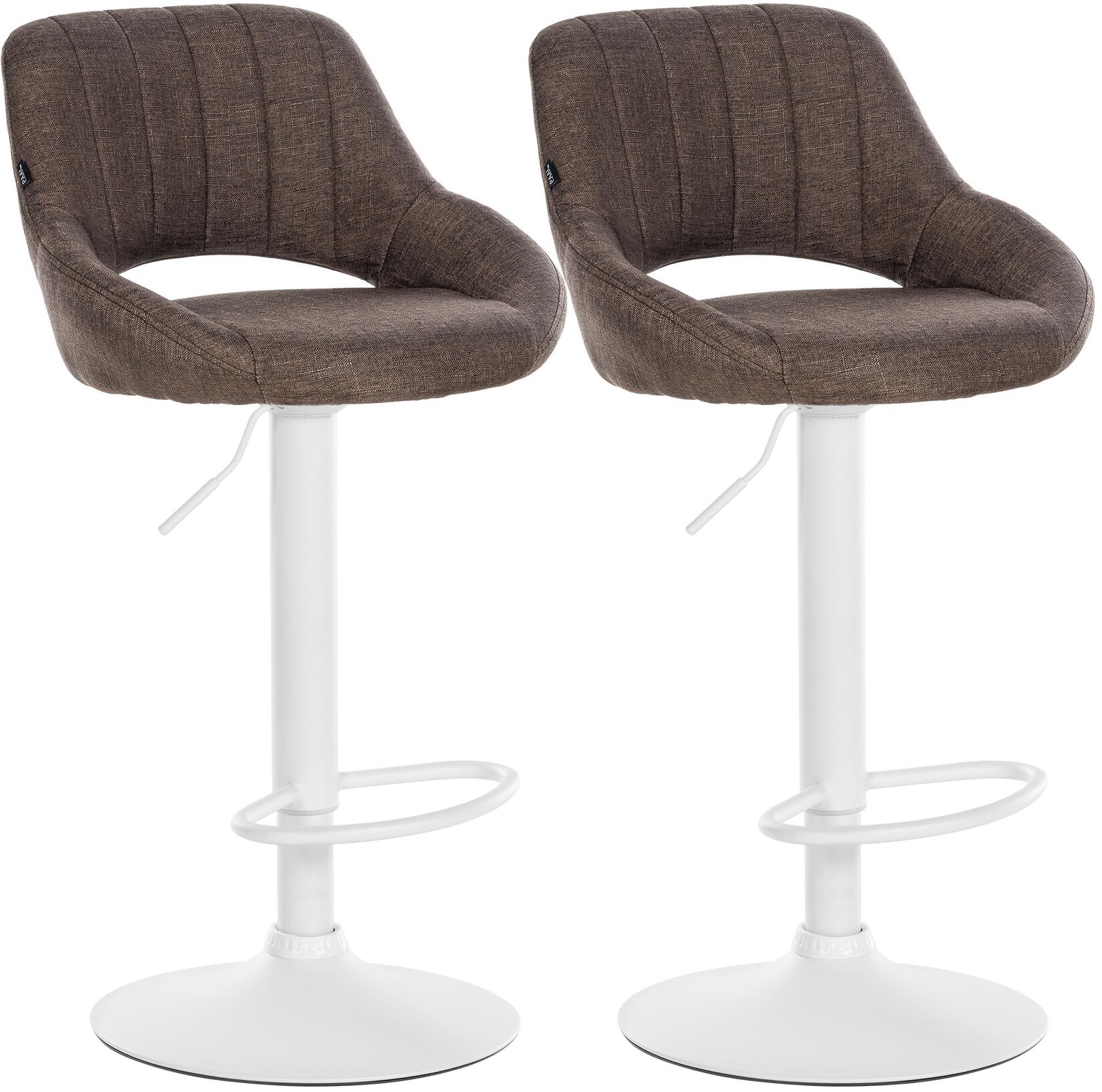 CLP Barhocker 2er Set höhenverstellbar mit Lehne Milet, Barstühle gepolstert Stoffbezüge, Tresenstühle mit Metallgestellen drehbar,