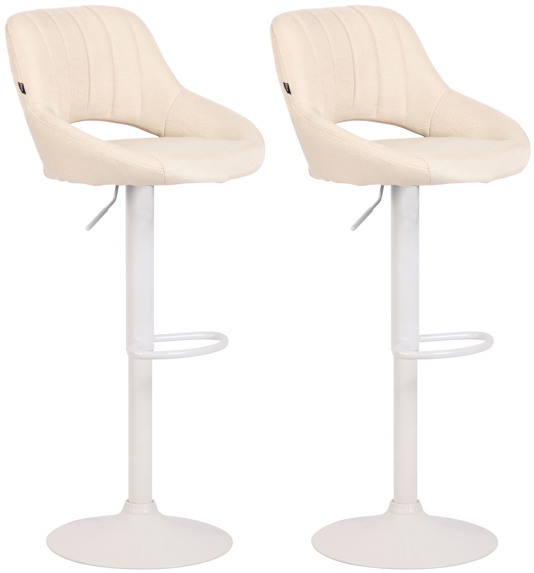 CLP 2er Set Barhocker Milet Mit Stoffbezug I Drehbarer Barstuhl Mit Lehne Und Fu&szlig;st&uuml;tze - Bild 1