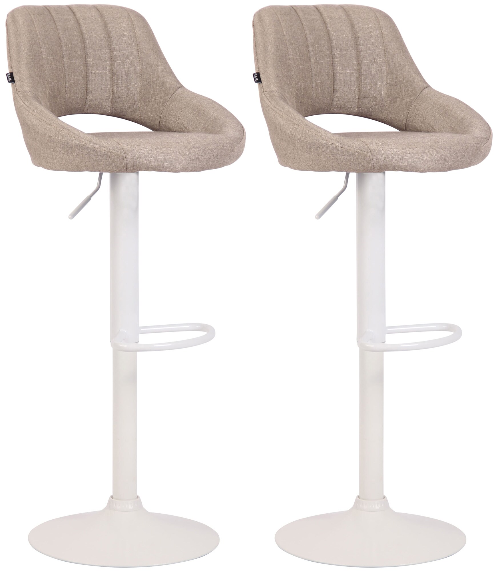 CLP 2er Set Barhocker Milet Mit Stoffbezug I Drehbarer Barstuhl Mit Lehne Und Fu&szlig;st&uuml;tze - Bild 1