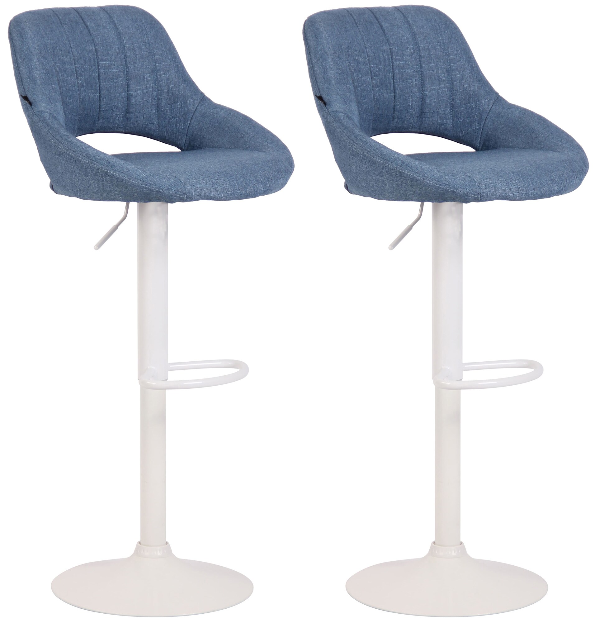 CLP Barhocker 2er Set h&ouml;henverstellbar mit Lehne Milet, Barst&uuml;hle gepolstert Stoffbez&uuml;ge, Tresenst&uuml;hle mit Metallgestellen drehbar - Bild 1