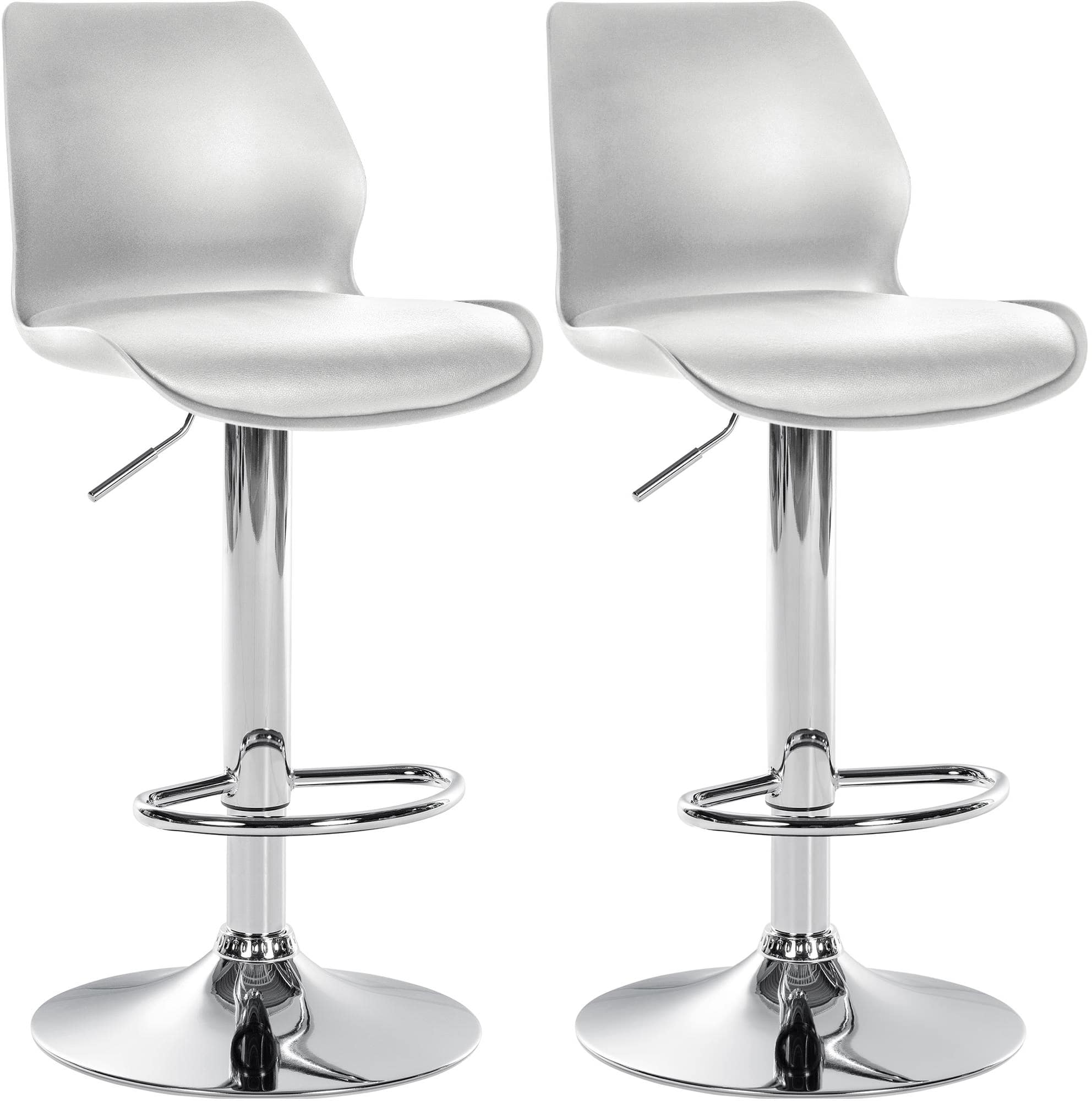 CLP 2er Set Barhocker Gilbert I Mit Gepolsterter Sitzfl&auml;che Aus Kunstleder I H&ouml;henverstellbar, Drehbar Mit Fu&szlig;st&uuml;tze Und R&uuml;ckenlehn - Bild 1
