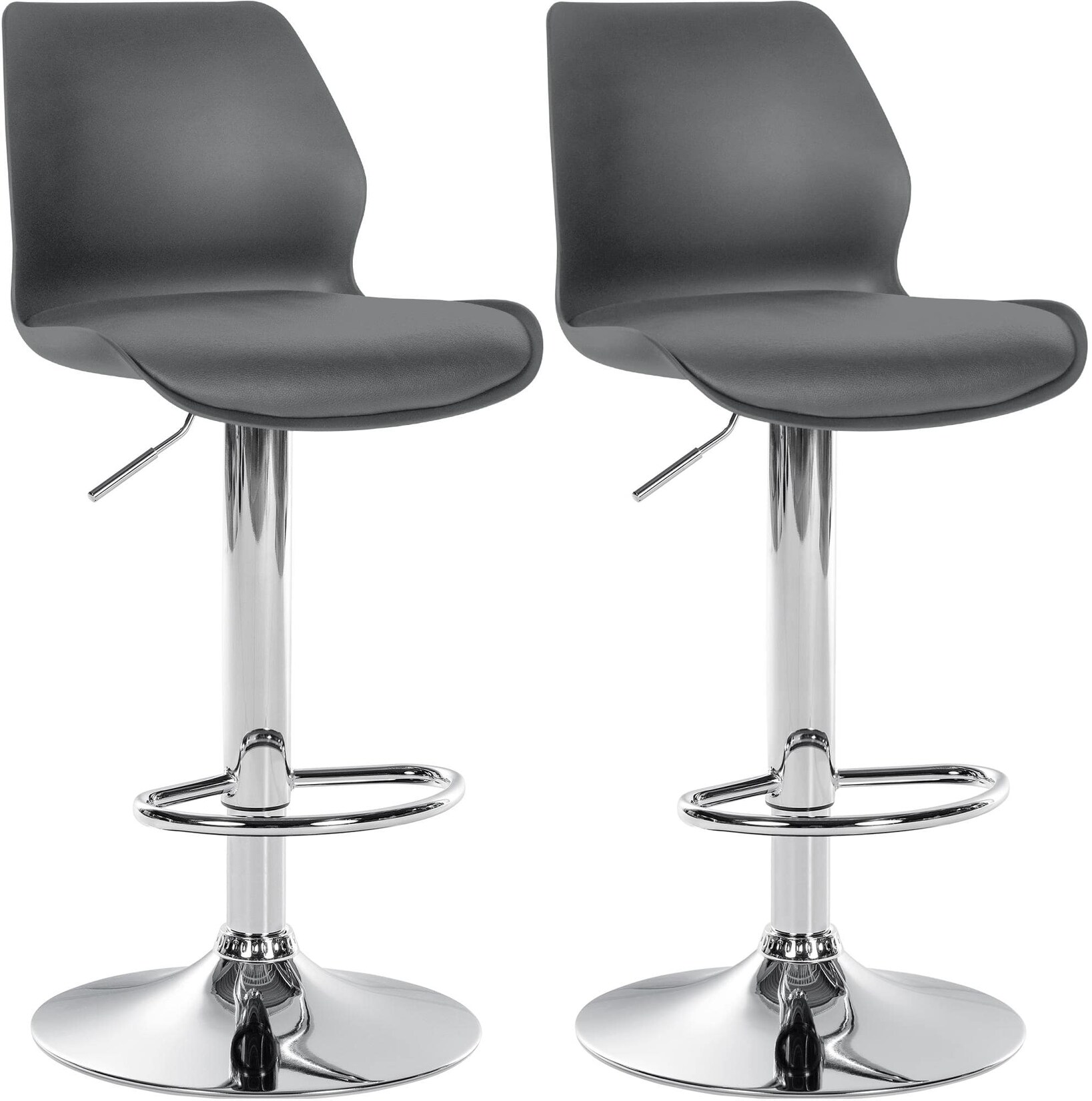 CLP 2er Set Barhocker Gilbert Kunststoff Farbe: grau, Material: Kunststoff