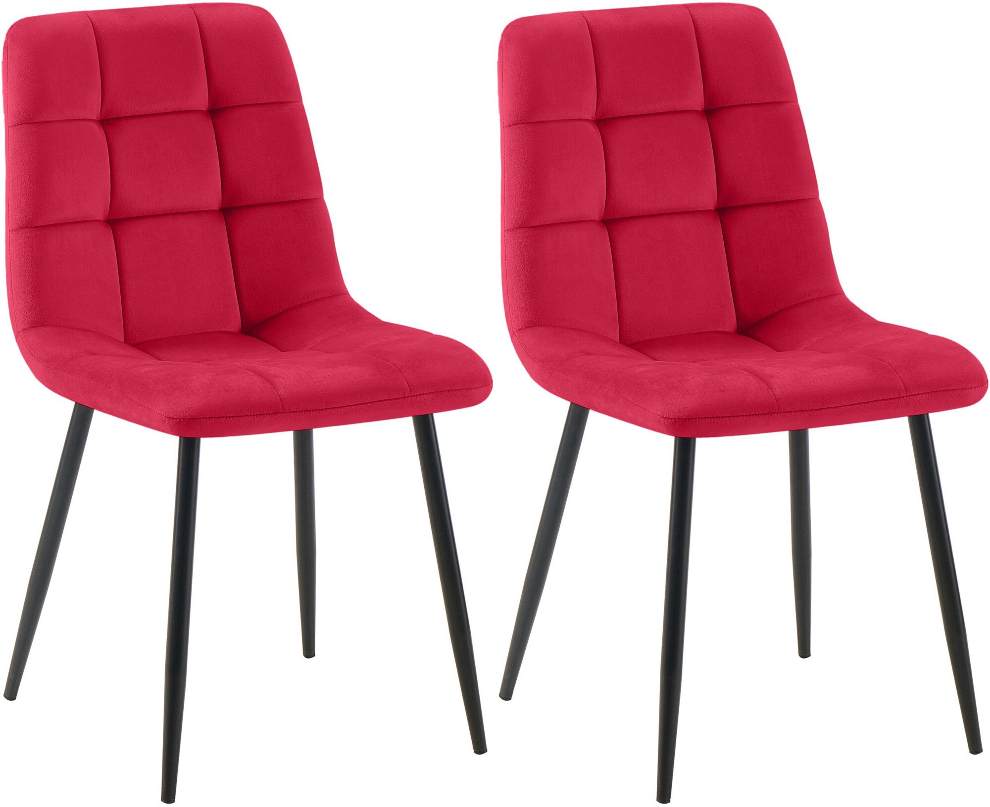 CLP 2er Set Esszimmerstuhl Tilde, K&uuml;chenst&uuml;hle gepolstert mit gestepptem Bezug, Polsterst&uuml;hle mit Metallgestell, bis 150 kg belastbar - Bild 1