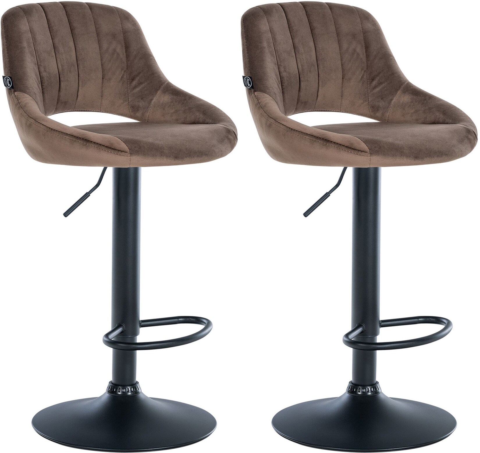 CLP 2er Set Barhocker Milet Mit Samt-Bezug I Drehbarer Barstuhl Mit Lehne Und Fußstütze | 04255716326111
