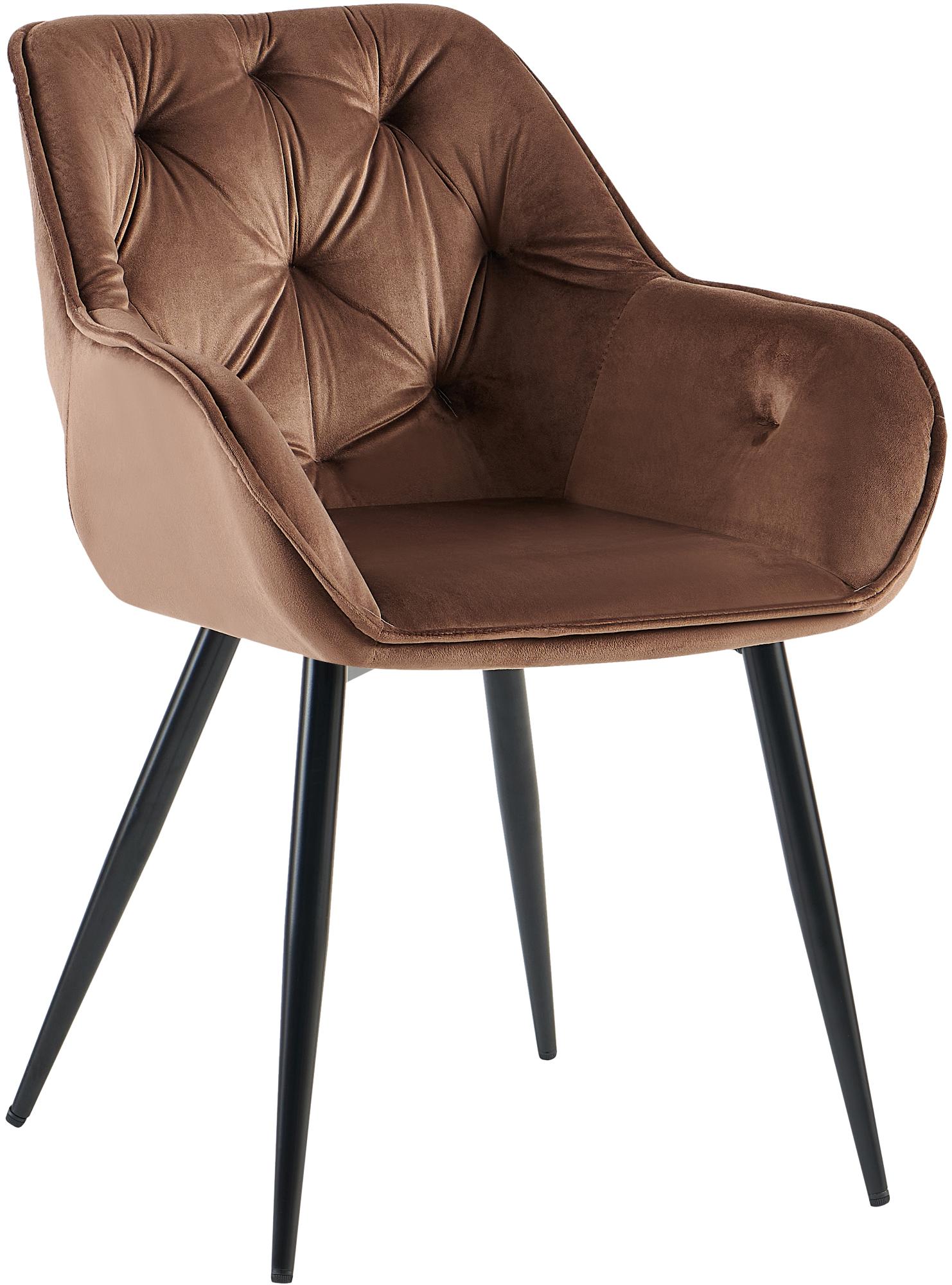 CLP Esszimmerstuhl Cassis Samtbezug I Gesteppter Polsterstuhl mit R&uuml;ckenlehne I Stabiler K&uuml;chenstuhl mit Bodenschonern - Bild 1