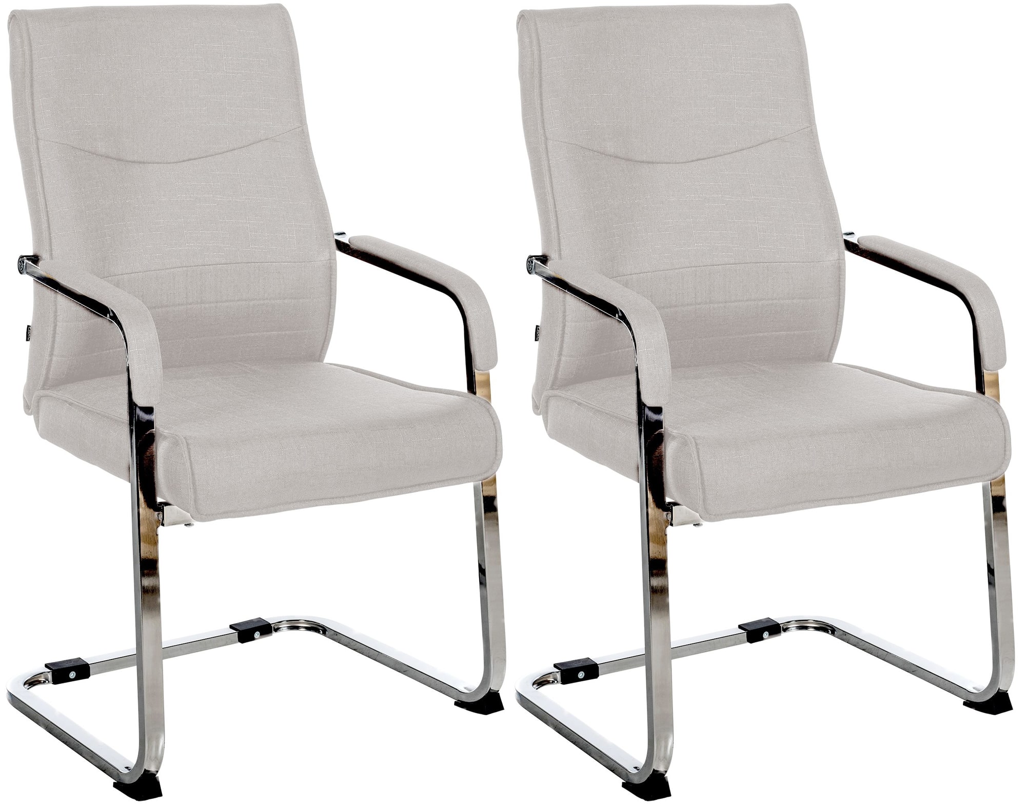 CLP 2er Set Besucherstuhl ergonomisch Hobart, Freischwinger mit Armlehnen, Kunstleder gepolstert Chromgestell, Konferenzstuhl B&uuml;ro - Bild 1