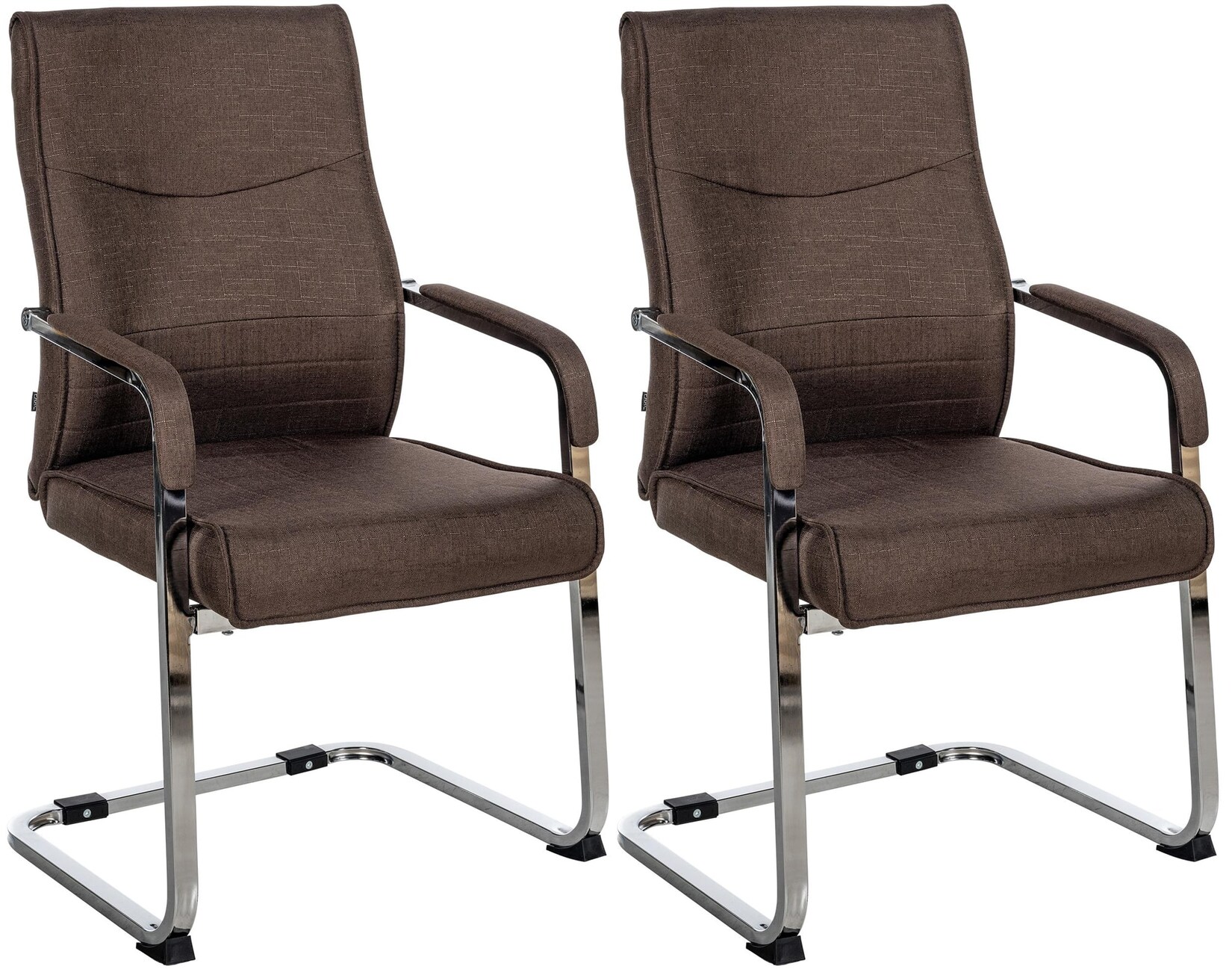CLP 2er Set Freischwinger Besucherstuhl Hobart I Stoff- oder Kunstlederbezug, Chromgestell, Armlehnen Gepolstert I Ergonomischer Schwingstuhl | 04255716326579