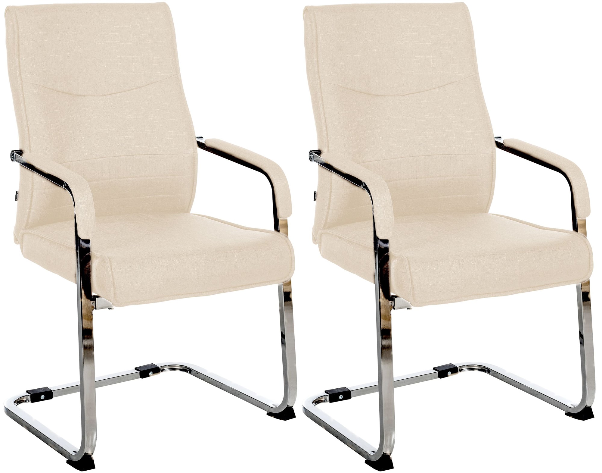 CLP 2er Set Besucherstuhl ergonomisch Hobart, Freischwinger mit Armlehnen, Kunstleder gepolstert Chromgestell, Konferenzstuhl B&uuml;ro - Bild 1