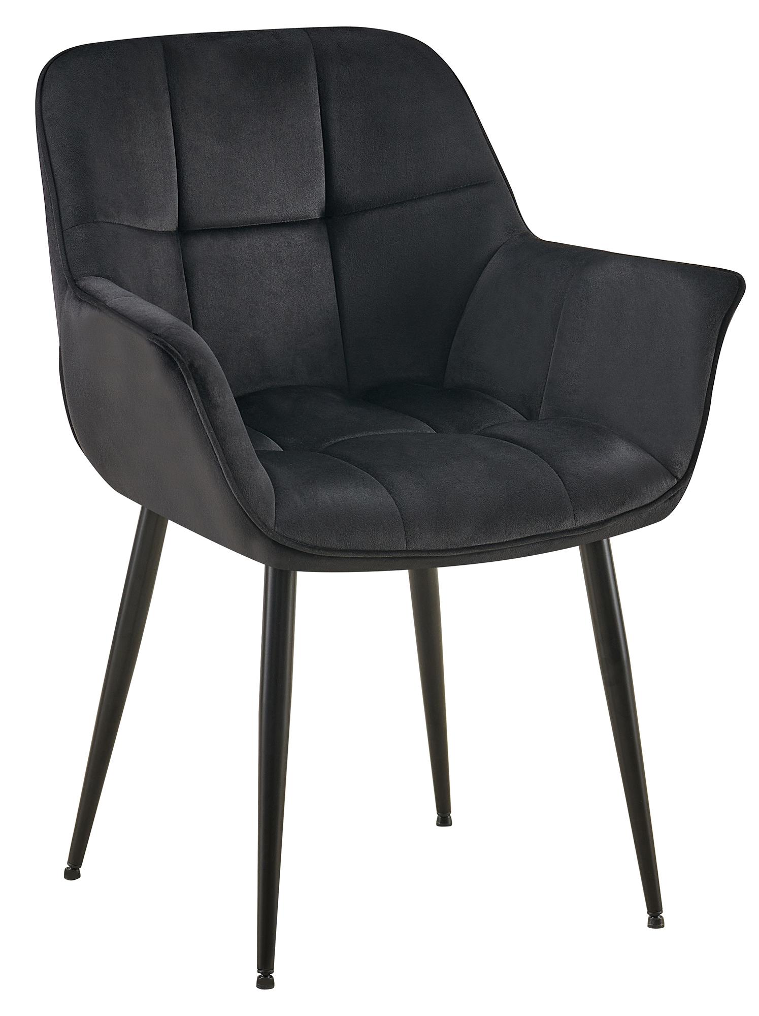 CLP Esszimmerstuhl Roseville Samt I Moderner Stuhl mit Armlehne und gepolsterter R&uuml;ckenlehne I Polsterstuhl bis 150 kg belastbar und ergonomisch - Bild 1