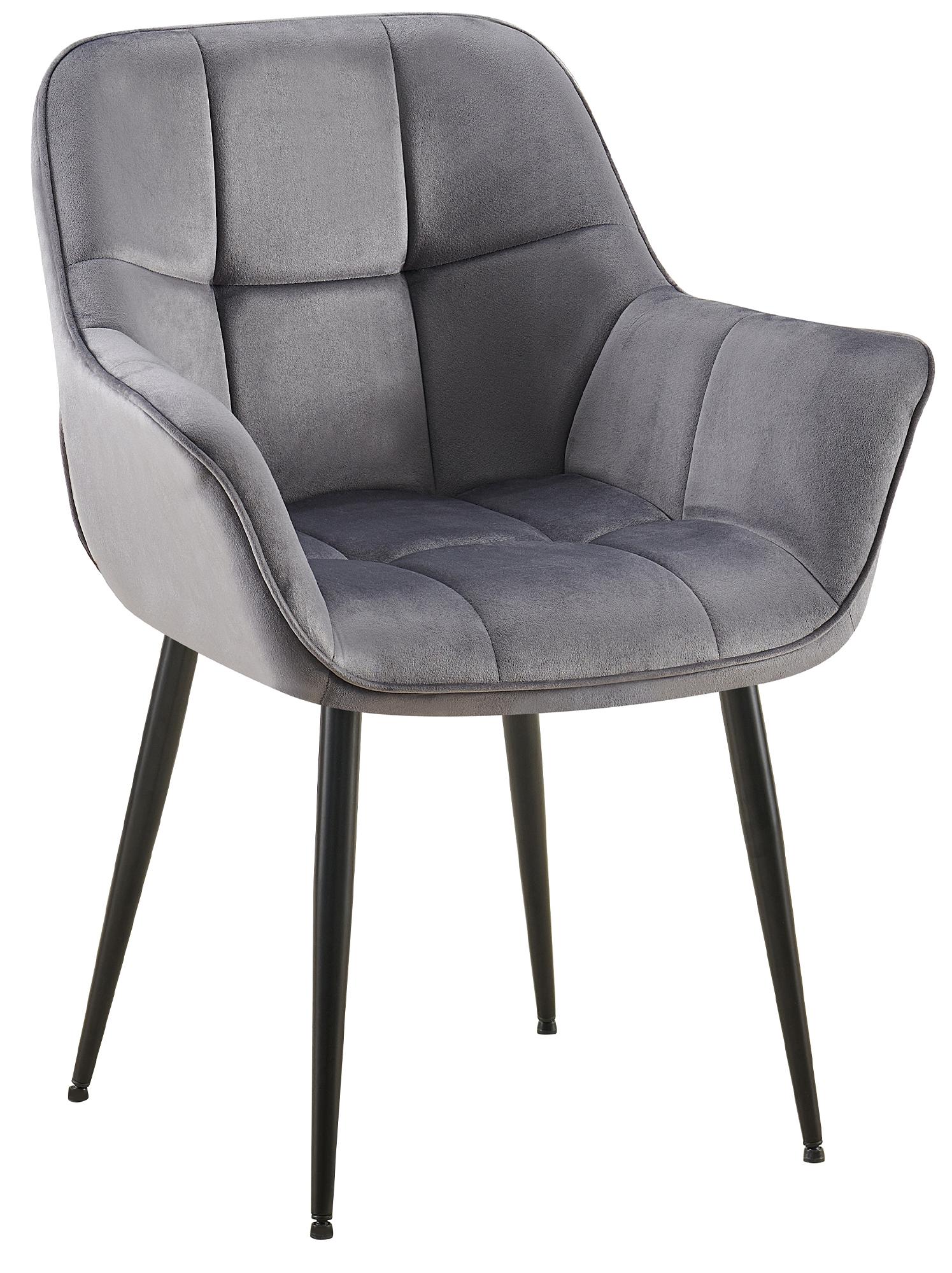 CLP Esszimmerstuhl Roseville Samt I Moderner Stuhl mit Armlehne und gepolsterter R&uuml;ckenlehne I Polsterstuhl bis 150 kg belastbar und ergonomisch - Bild 1