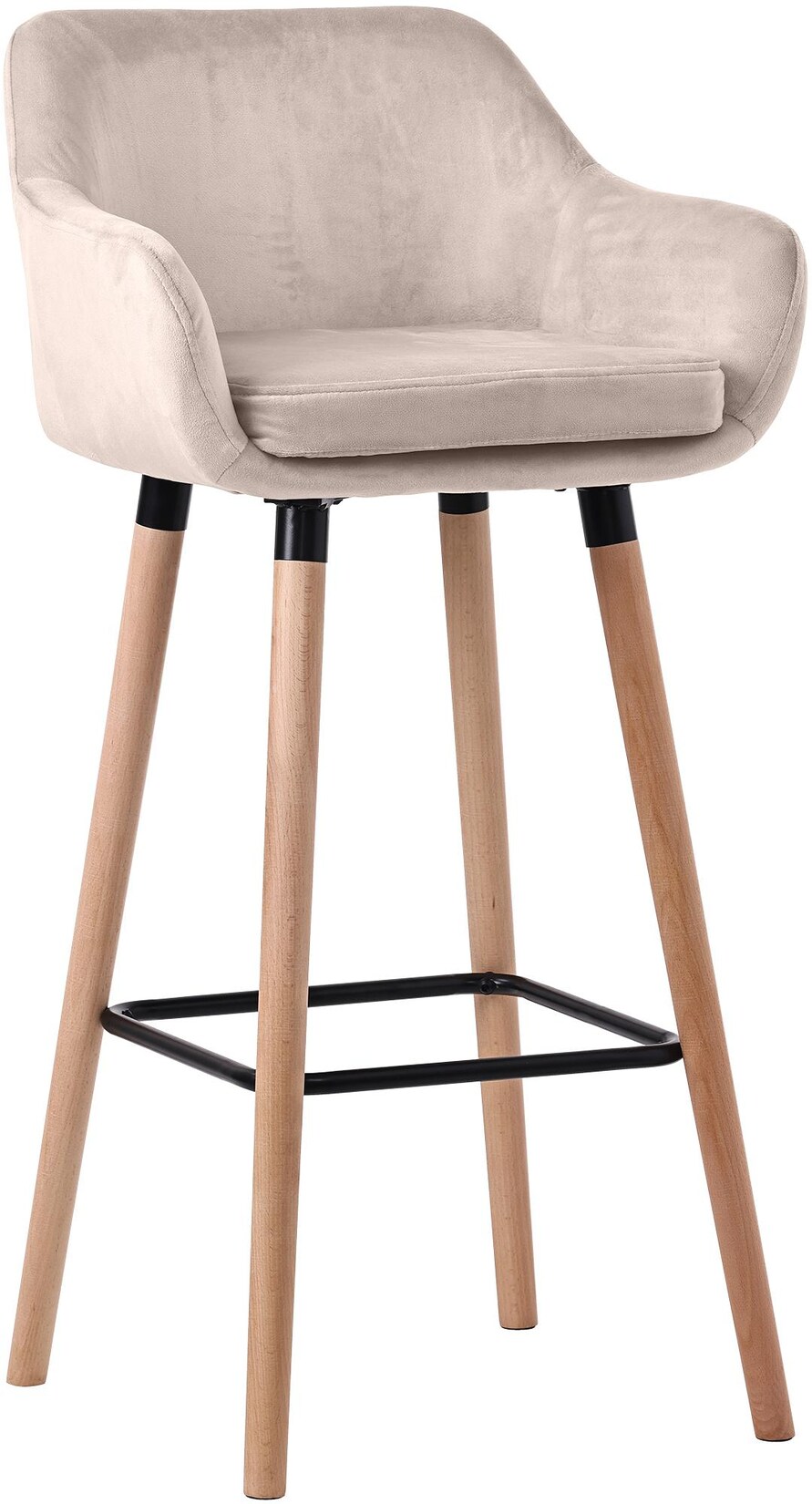 CLP Barhocker Grant Samt Farbe: creme
