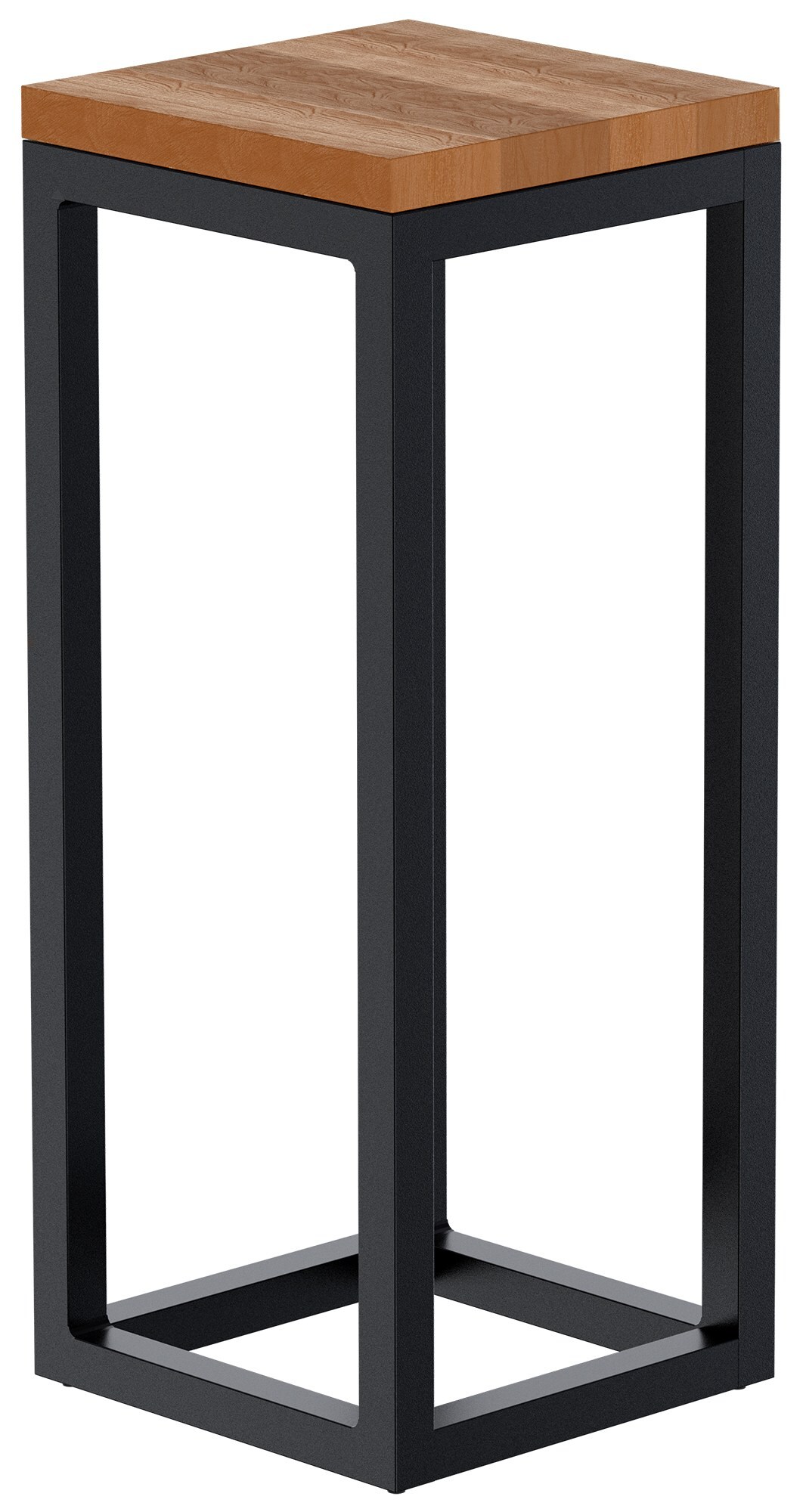 CLP Beistelltisch Manteo aus Eichenholz, eckiger Nachttisch, Sofatisch mit pulverbeschichtetem Metallgestell und Bodenschonern - Bild 1