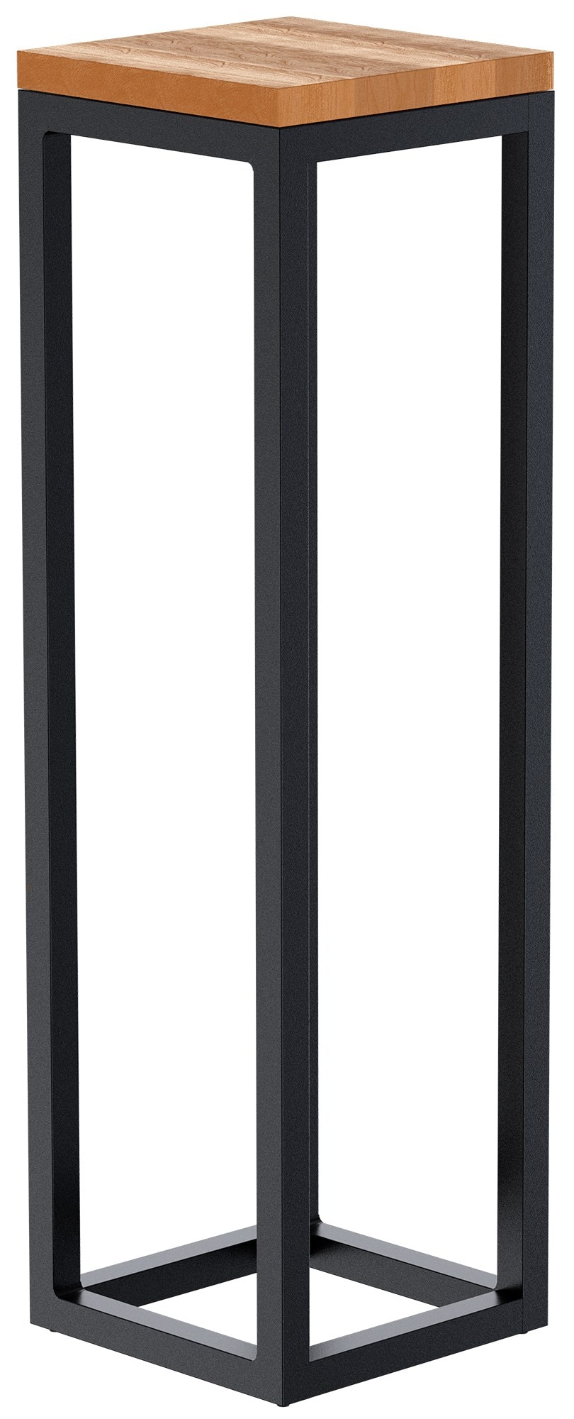 CLP Beistelltisch Manteo aus Eichenholz, eckiger Nachttisch, Sofatisch mit pulverbeschichtetem Metallgestell und Bodenschonern - Bild 1