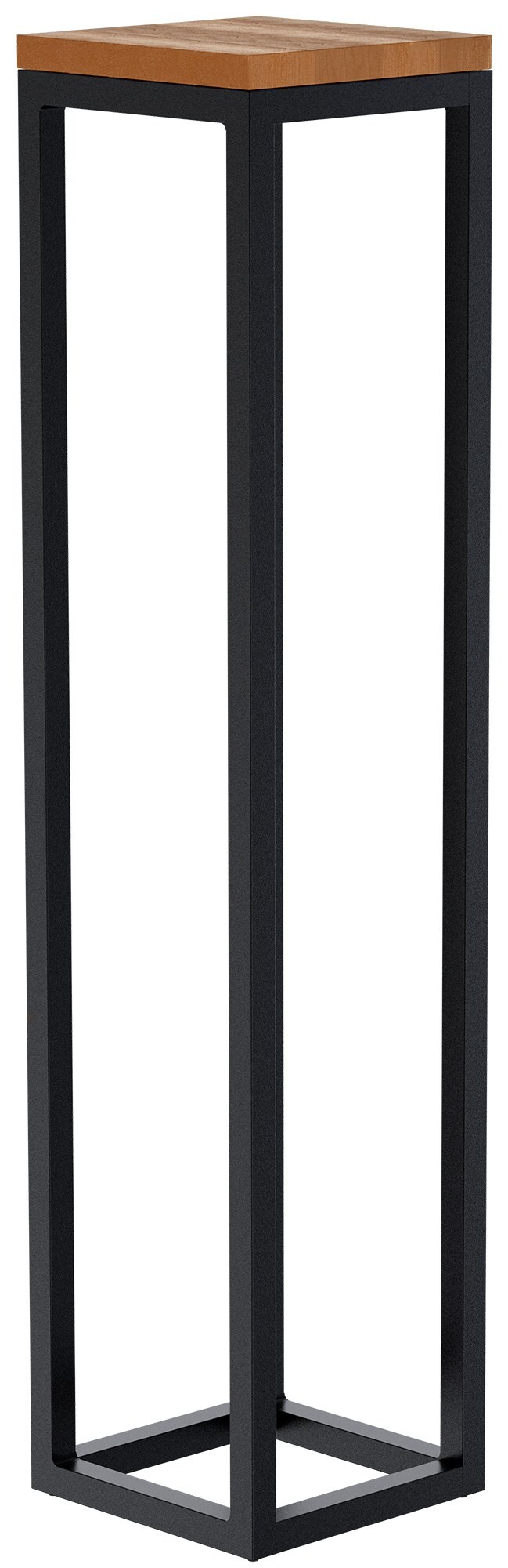 CLP Beistelltisch Manteo aus Eichenholz, eckiger Nachttisch, Sofatisch mit pulverbeschichtetem Metallgestell und Bodenschonern - Bild 1