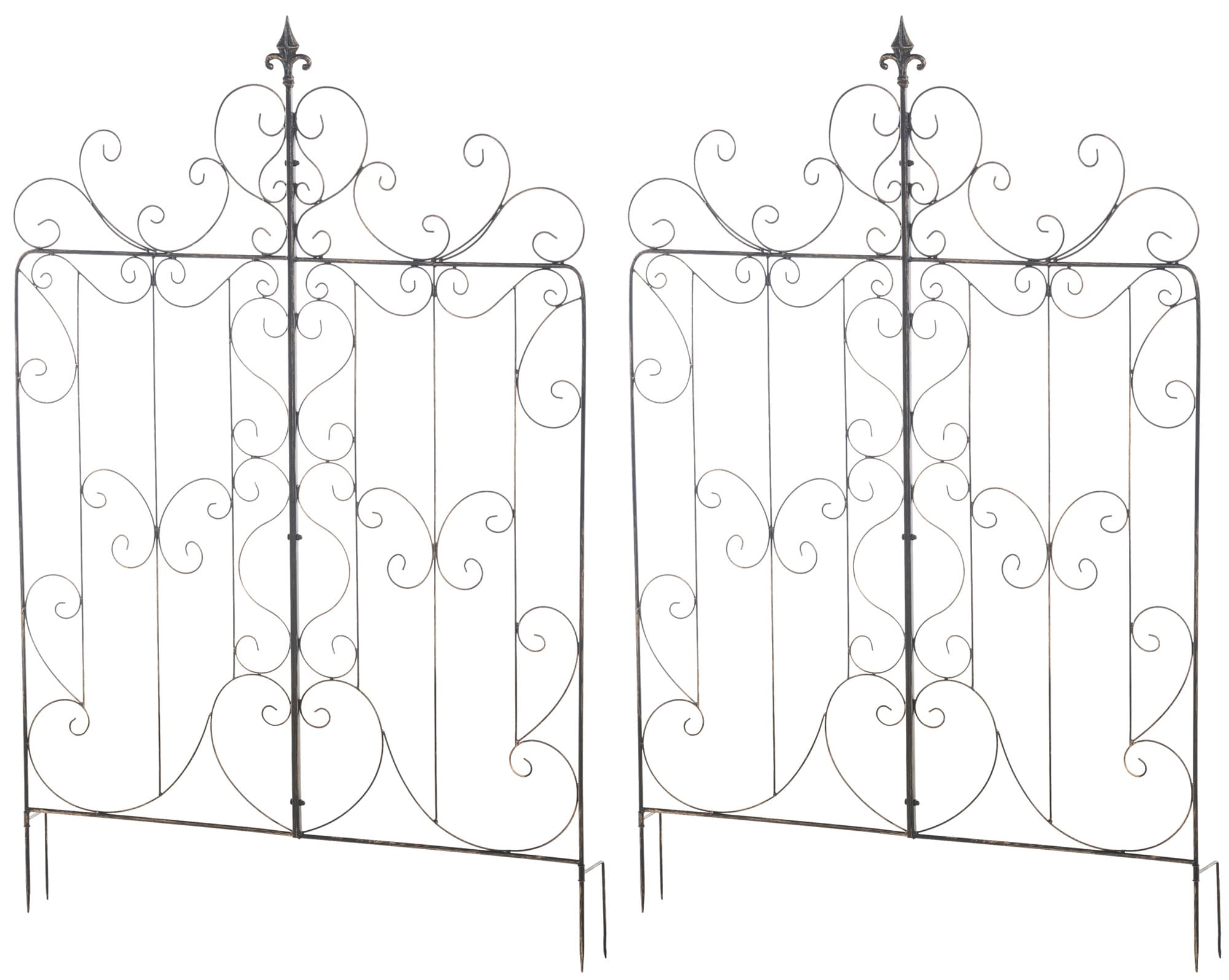 CLP 2er Set Rankgitter Mandevilla Aus Eisen I Rankzaun Im Landhausstil I Steckzaun F&uuml;r Den Garten - Bild 1