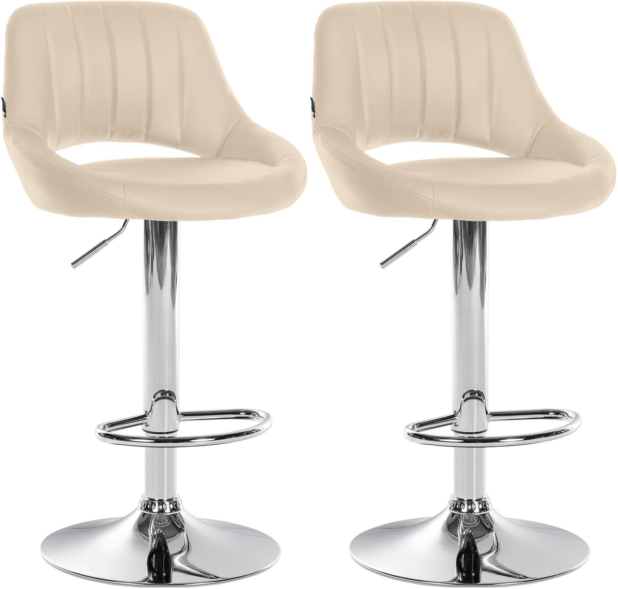 CLP 2er Set Barhocker Milet Kunstleder I Drehbarer Barstuhl Mit Fu&szlig;st&uuml;tze Und R&uuml;ckenlehne - Bild 1