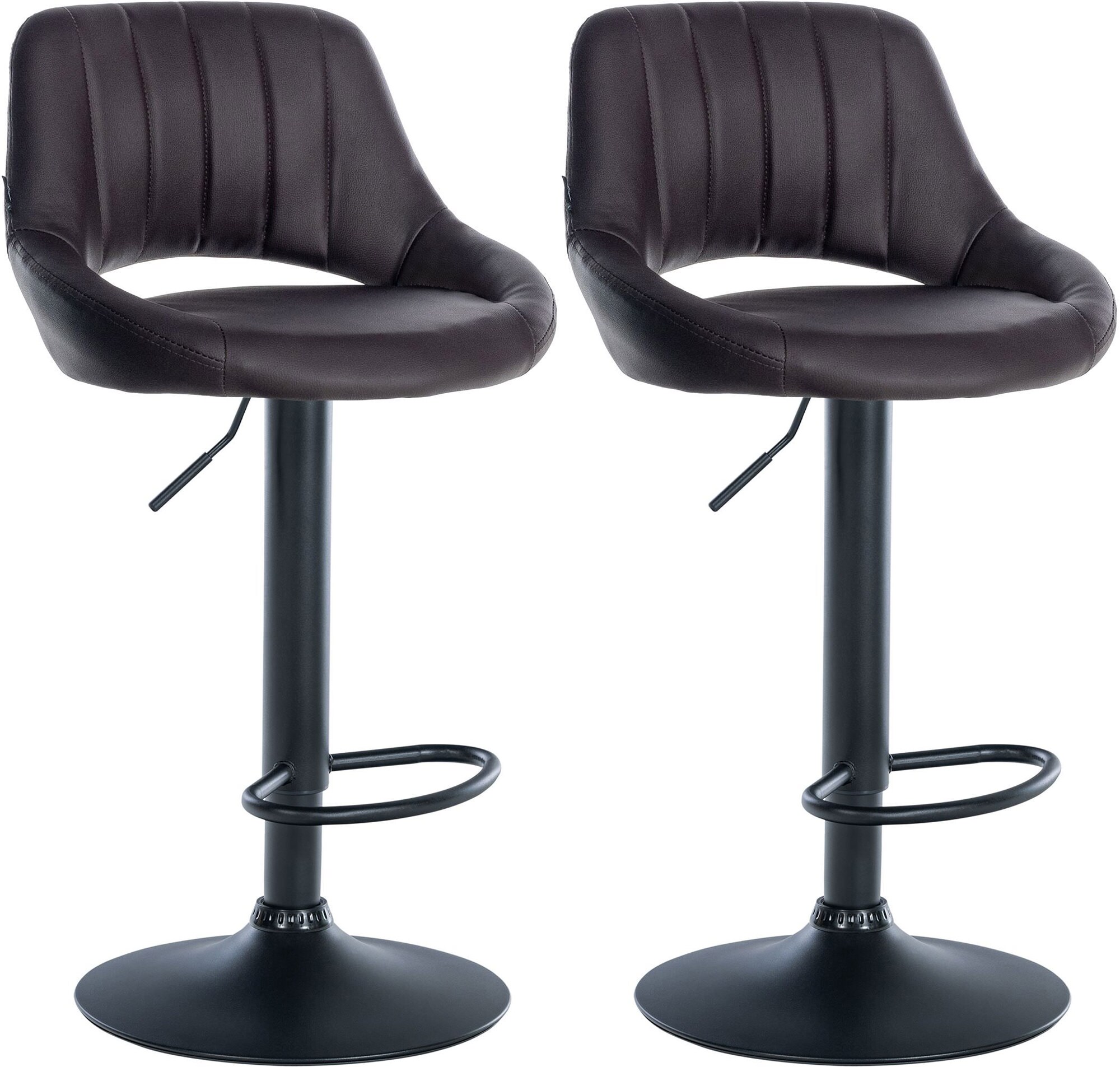 CLP 2er Set Barhocker Milet Kunstleder I Drehbarer Barstuhl Mit Fu&szlig;st&uuml;tze Und R&uuml;ckenlehne - Bild 1