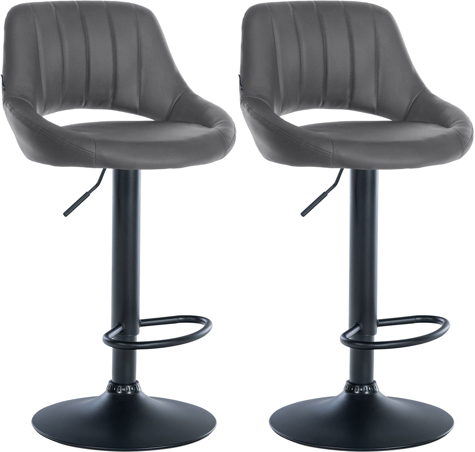 CLP 2er Set Barhocker Milet Kunstleder I Drehbarer Barstuhl Mit Fu&szlig;st&uuml;tze Und R&uuml;ckenlehne - Bild 1