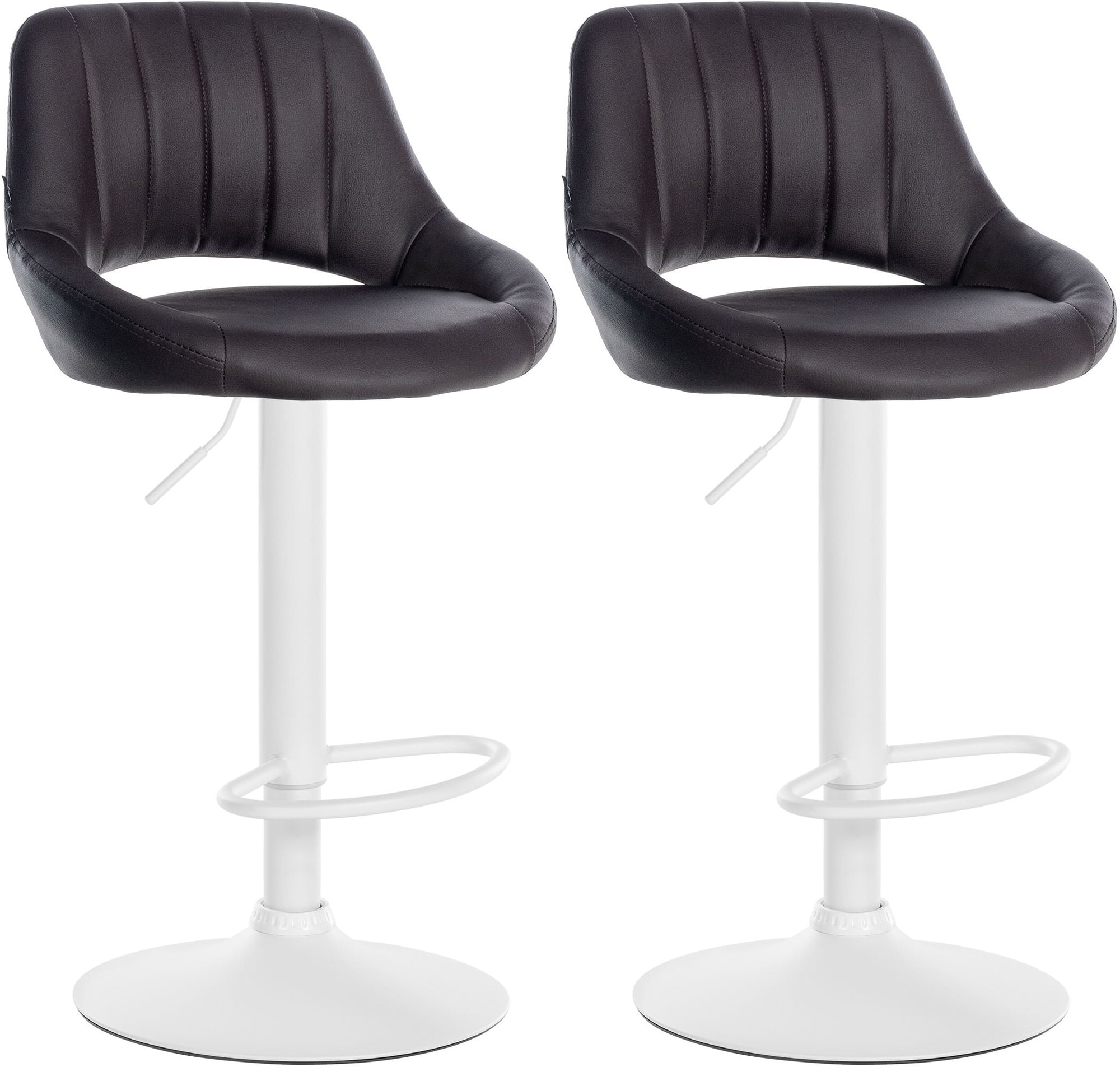 CLP Barhocker 2er Set h&ouml;henverstellbar mit Lehne Milet, Barst&uuml;hle gepolstert Kunstleder, Tresenst&uuml;hle mit Metallgestellen drehbar - Bild 1