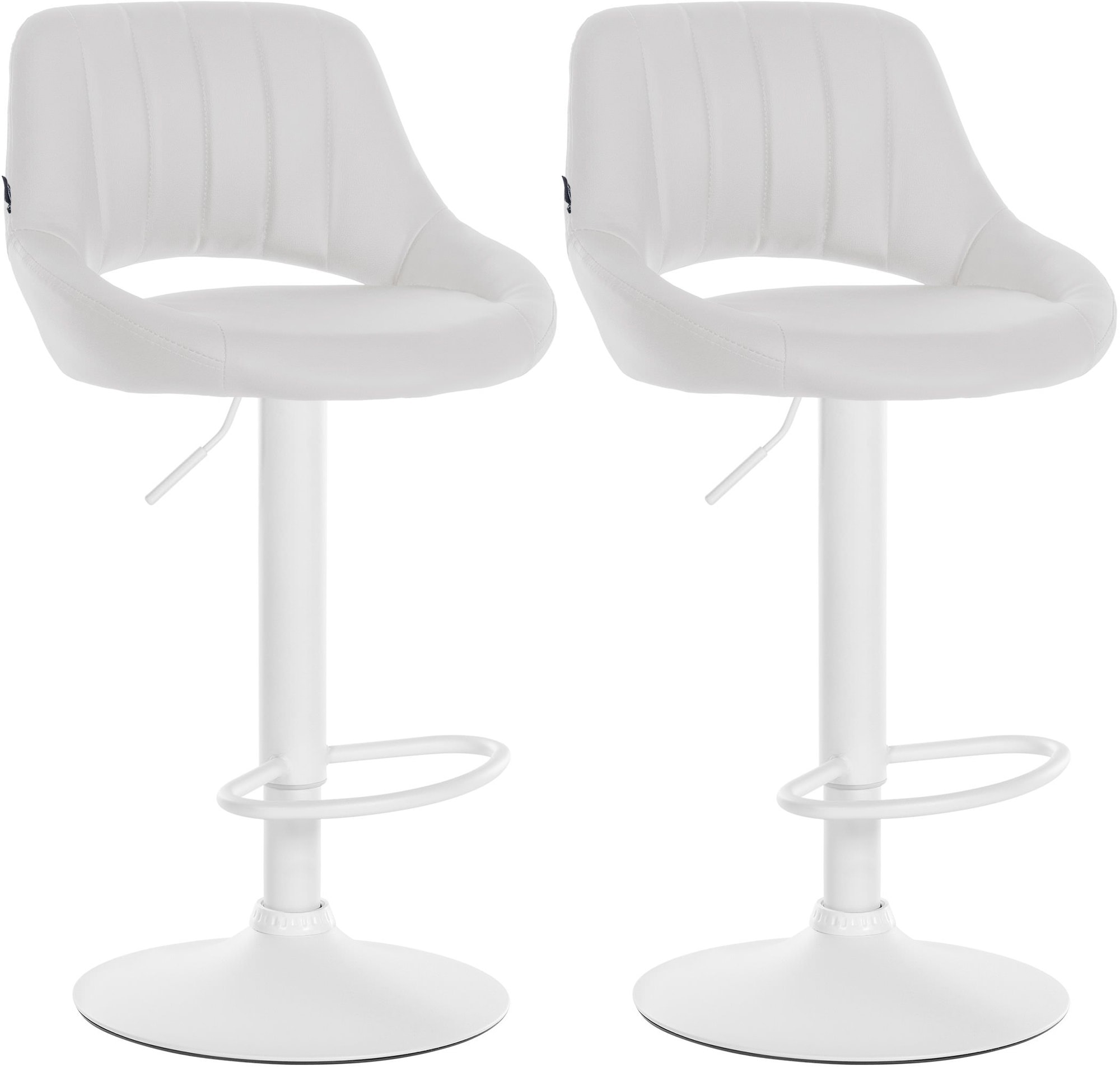 CLP Barhocker 2er Set h&ouml;henverstellbar mit Lehne Milet, Barst&uuml;hle gepolstert Kunstleder, Tresenst&uuml;hle mit Metallgestellen drehbar - Bild 1