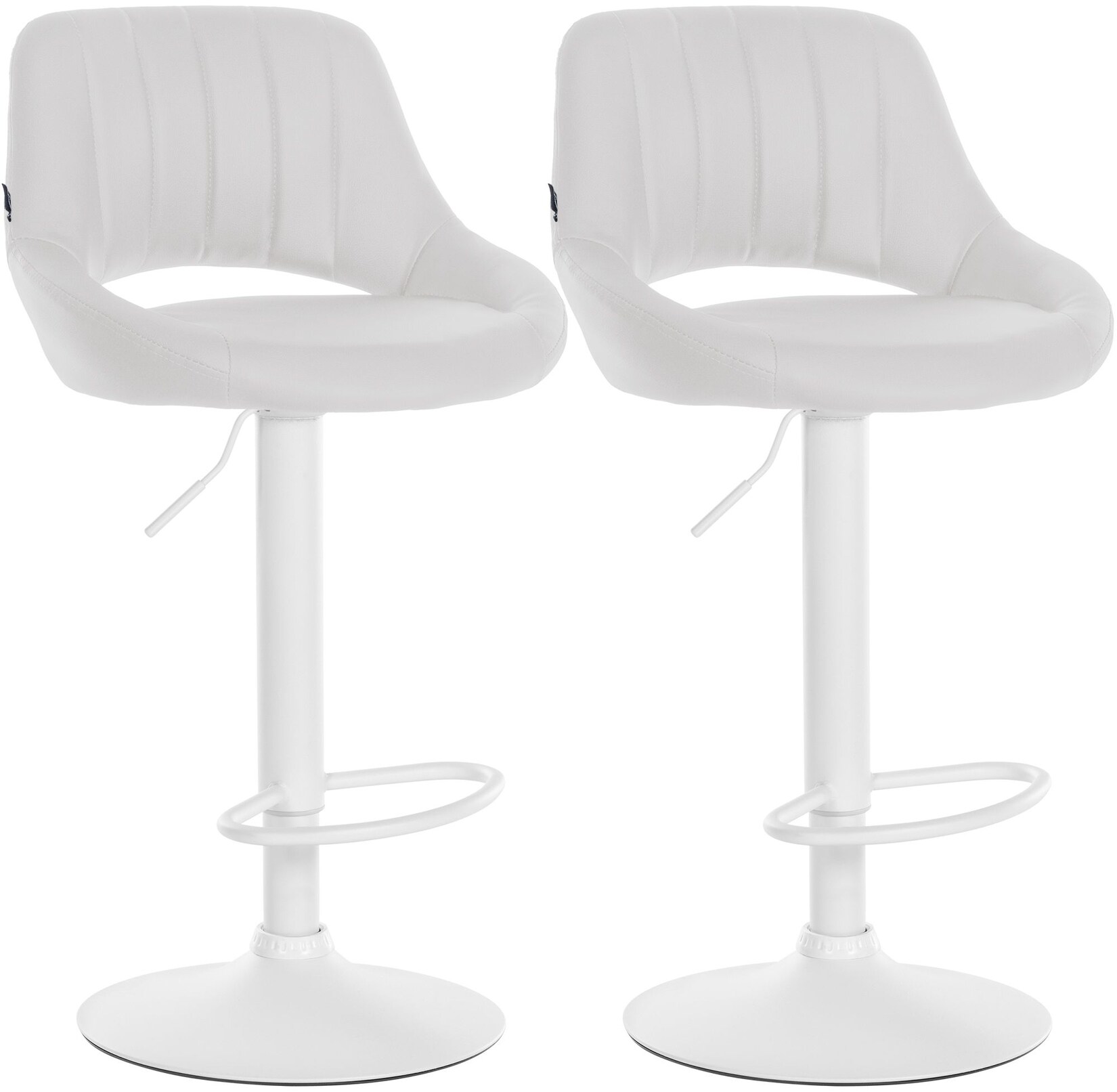 CLP Barhocker 2er Set höhenverstellbar mit Lehne Milet, Barstühle gepolstert Kunstleder, mit Metallgestellen drehbar,