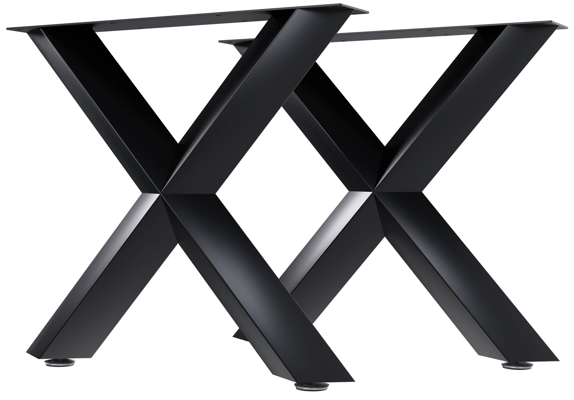 CLP 2er Set Tischbeine Stanton I Tischgestell in X-Form I Tischkufen aus pulverbeschichtetem Metall f&uuml;r Esstisch oder Wohnzimmertisch - Bild 1