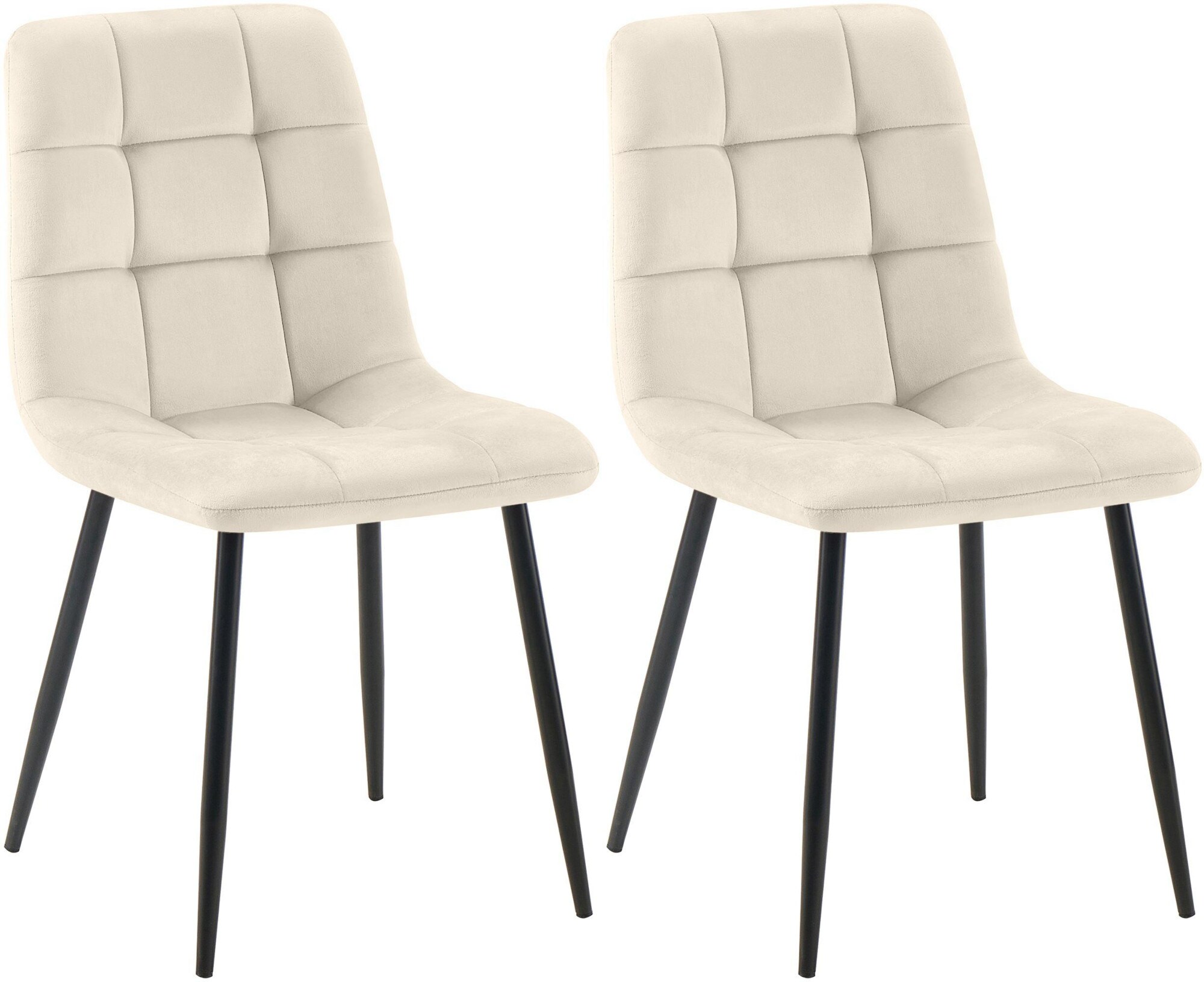 CLP 2er Set Esszimmerstuhl Tilde, K&uuml;chenst&uuml;hle gepolstert mit gestepptem Bezug, Polsterst&uuml;hle mit Metallgestell, bis 150 kg belastbar - Bild 1